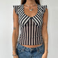 Mesh Stripe Top - Size XS