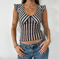 Mesh Stripe Top - Size XS
