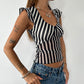 Mesh Stripe Top - Size XS