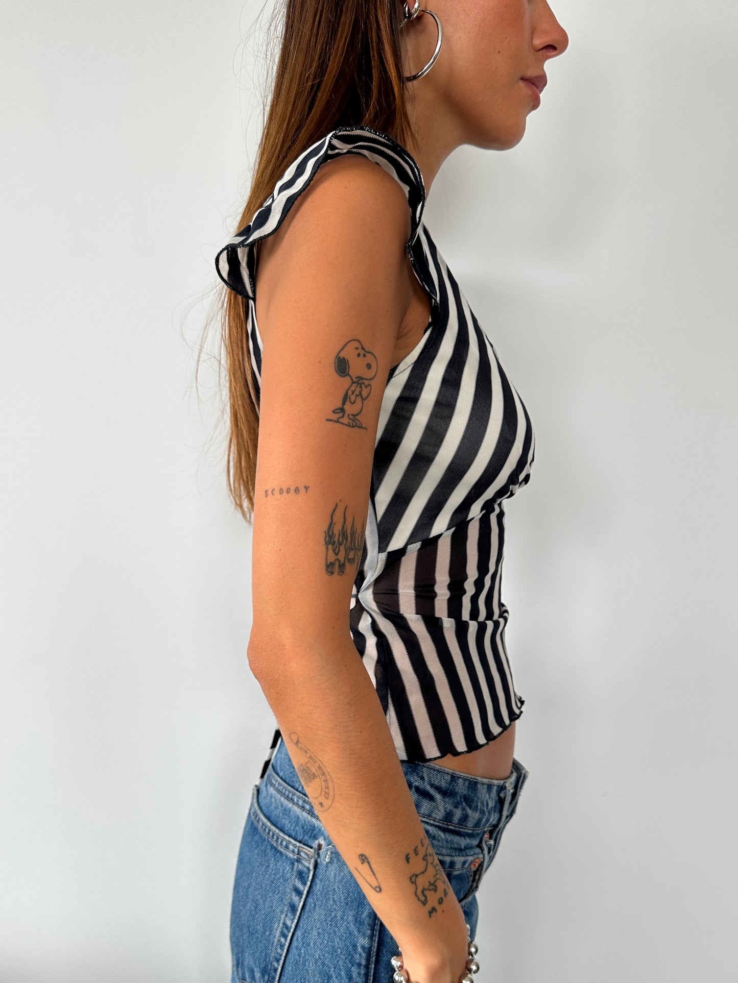 Mesh Stripe Top - Size XS