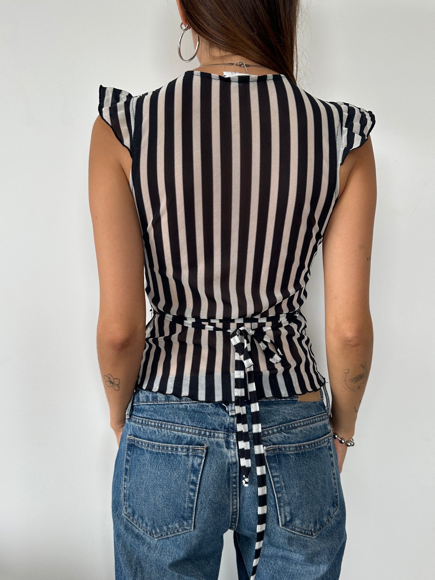 Mesh Stripe Top - Size XS