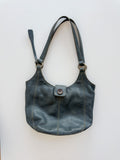 Grey Leather Hand-Bag