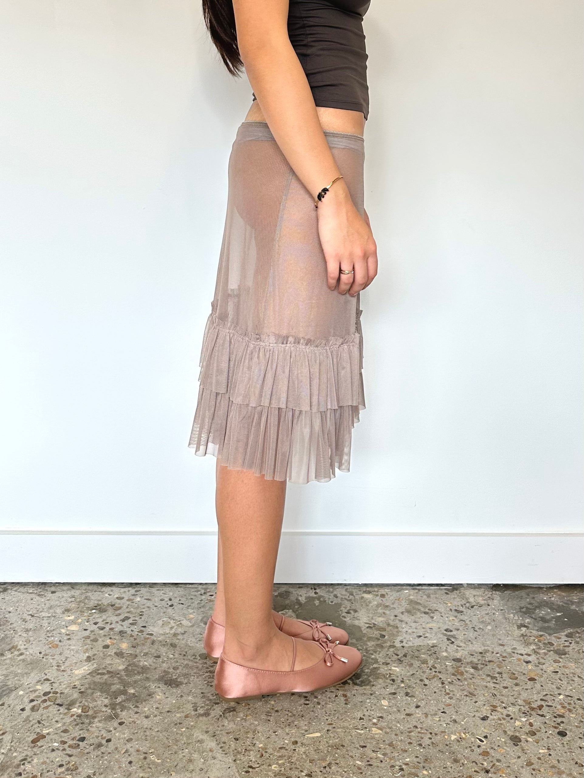 sheer midi skirt — size xs/s