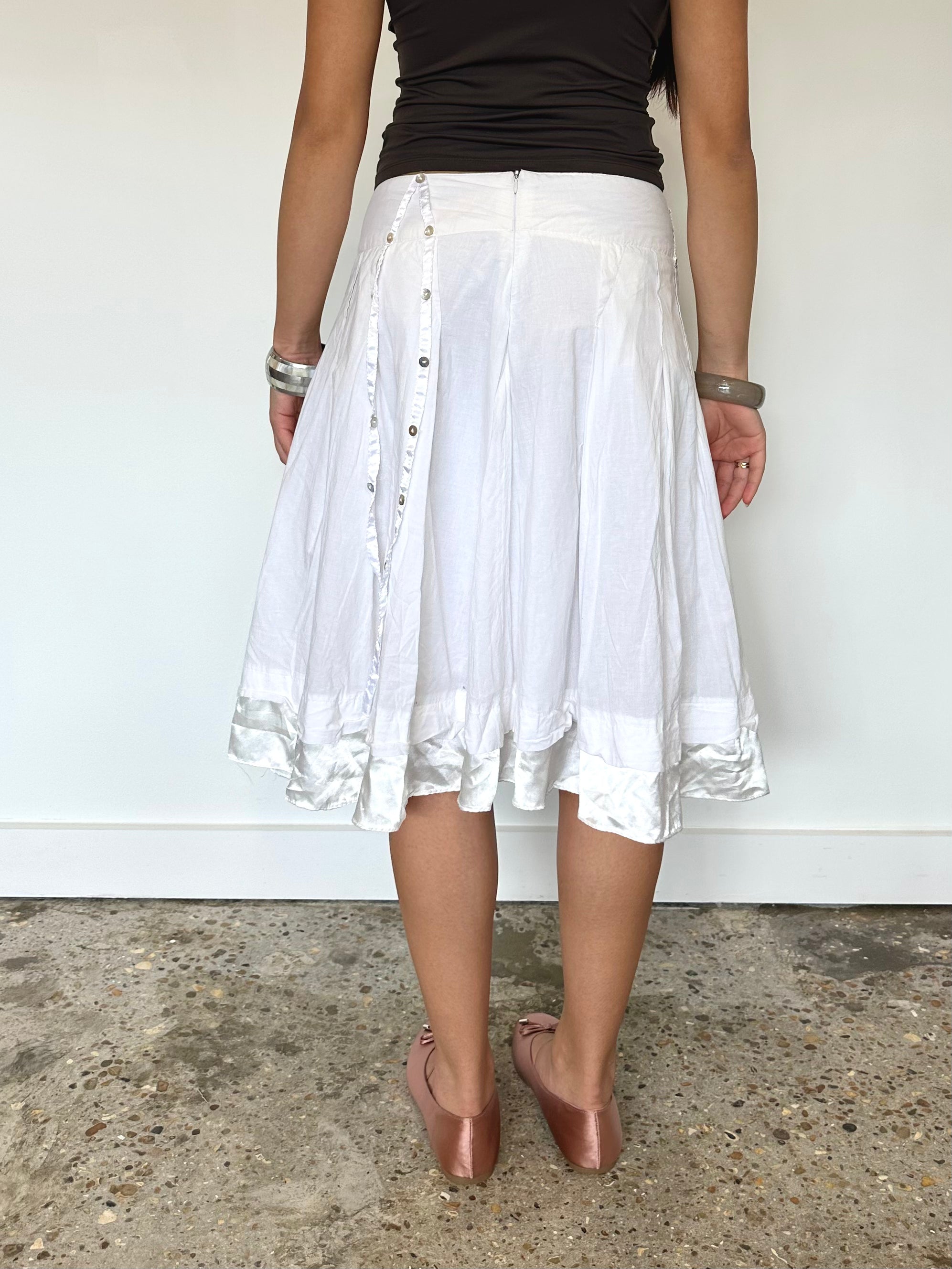 button boho skirt — size xs/s