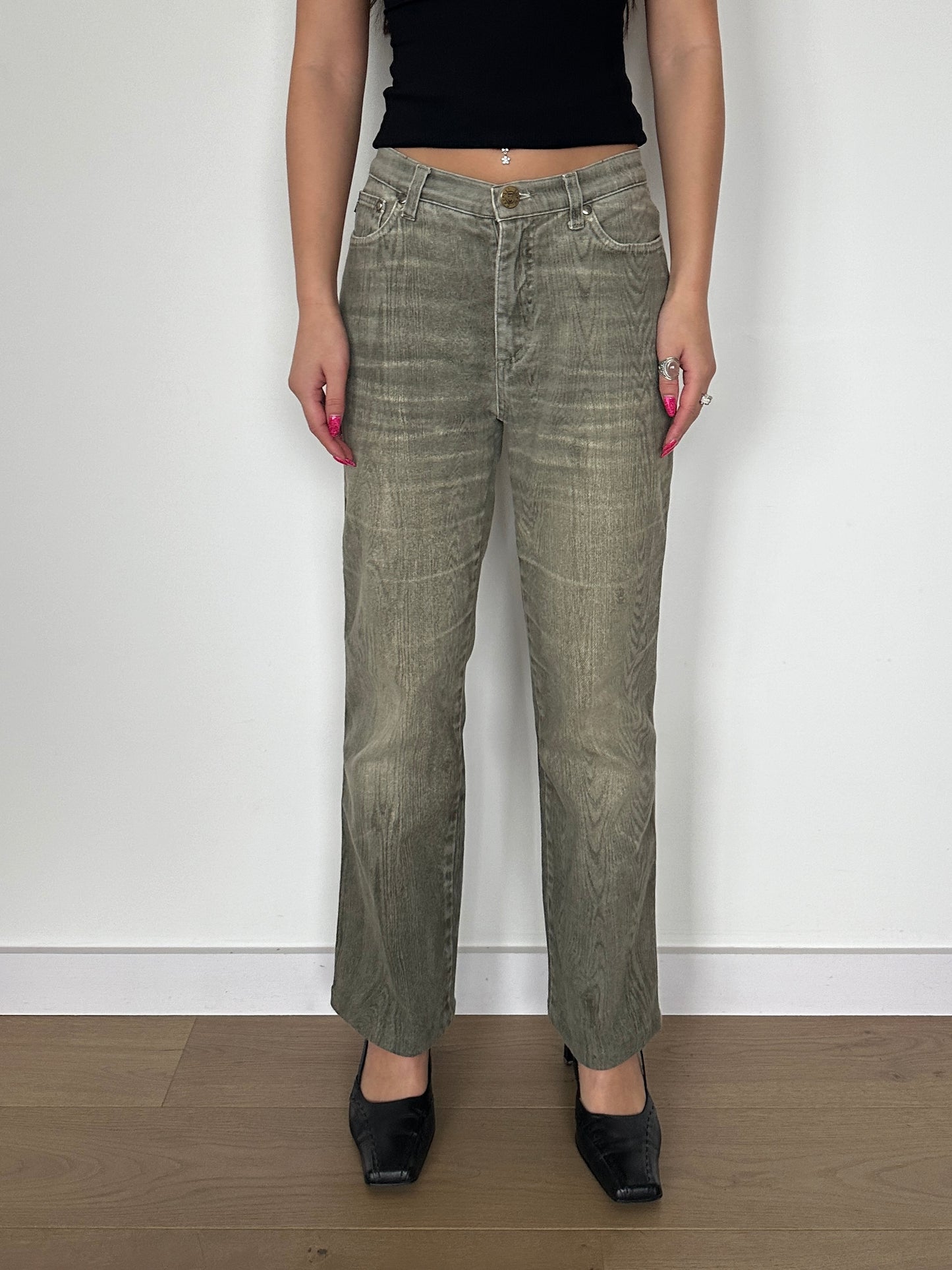 Cavalli "Wooden" Jeans · Size XXS