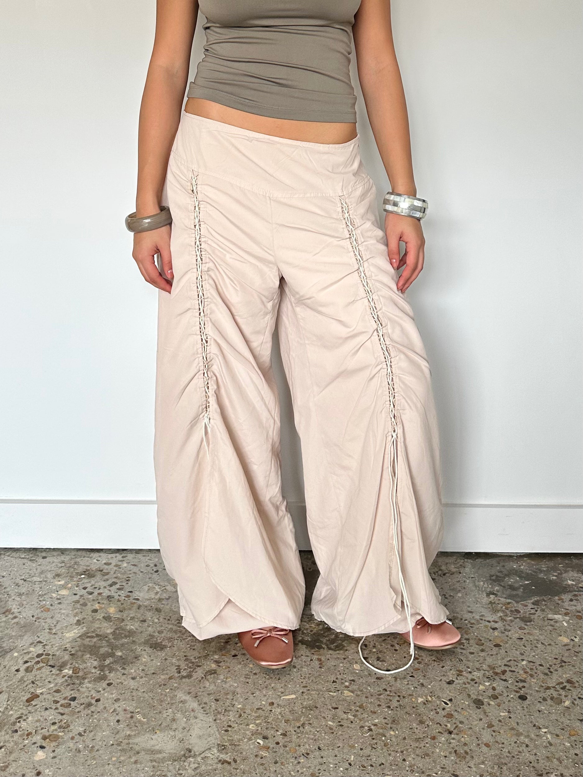 lace up trousers — size m