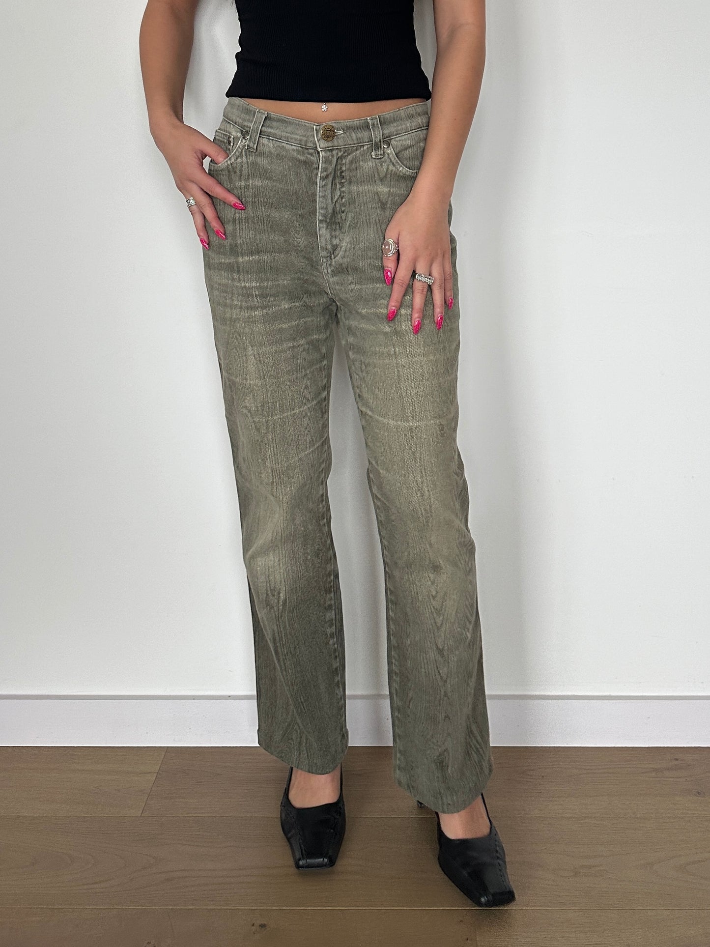 Cavalli "Wooden" Jeans · Size XXS