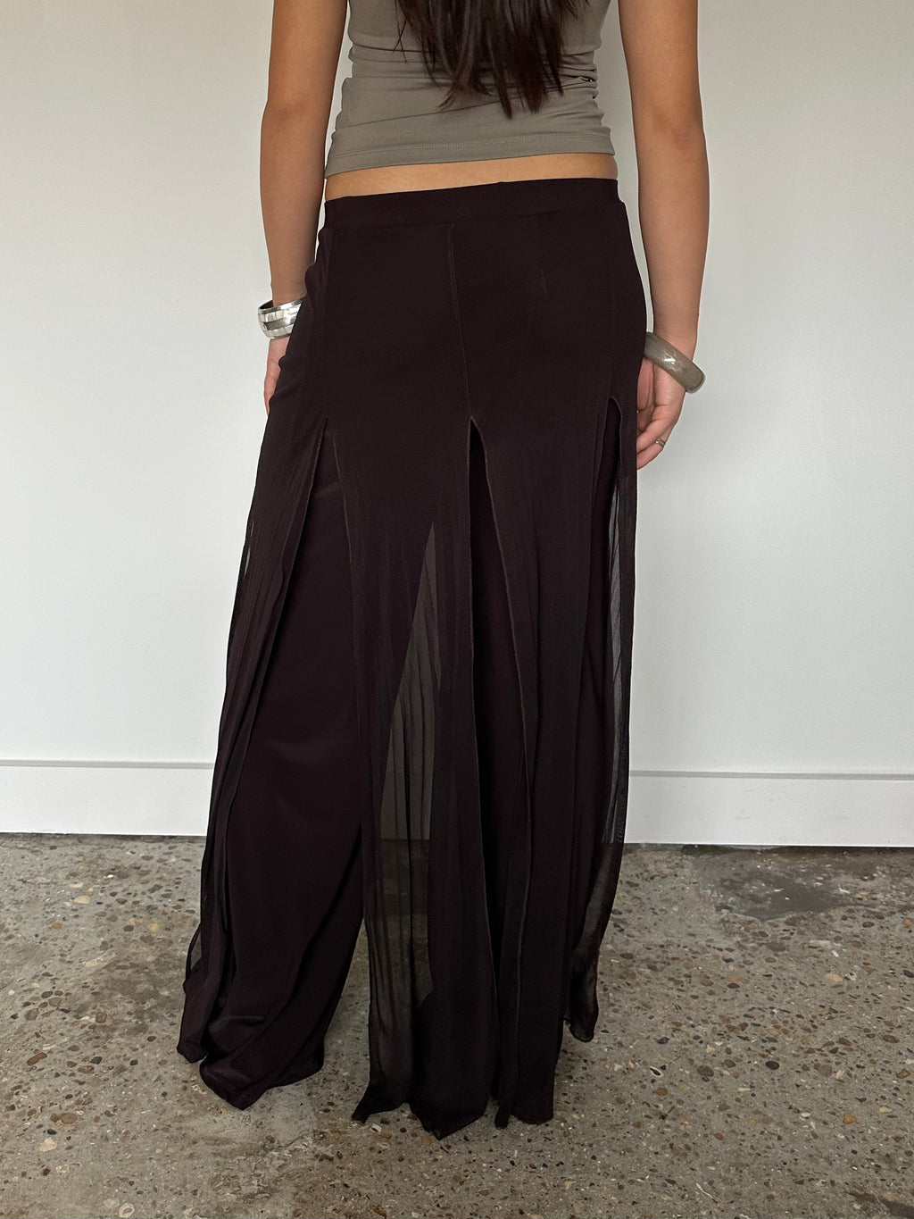 mesh overlay trousers — size s