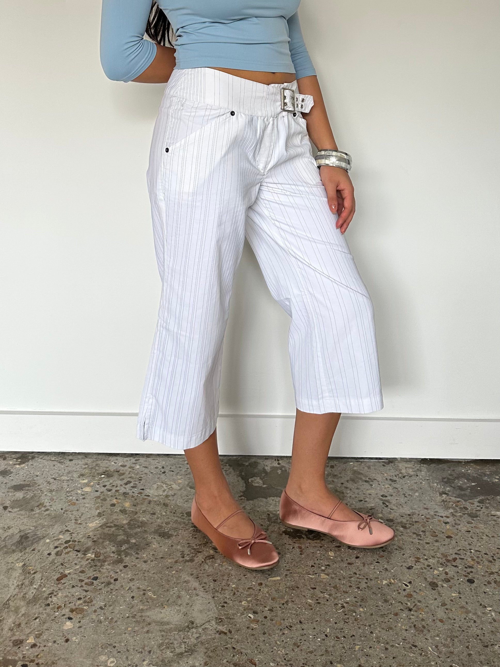 pinstripe capris — size xs/s