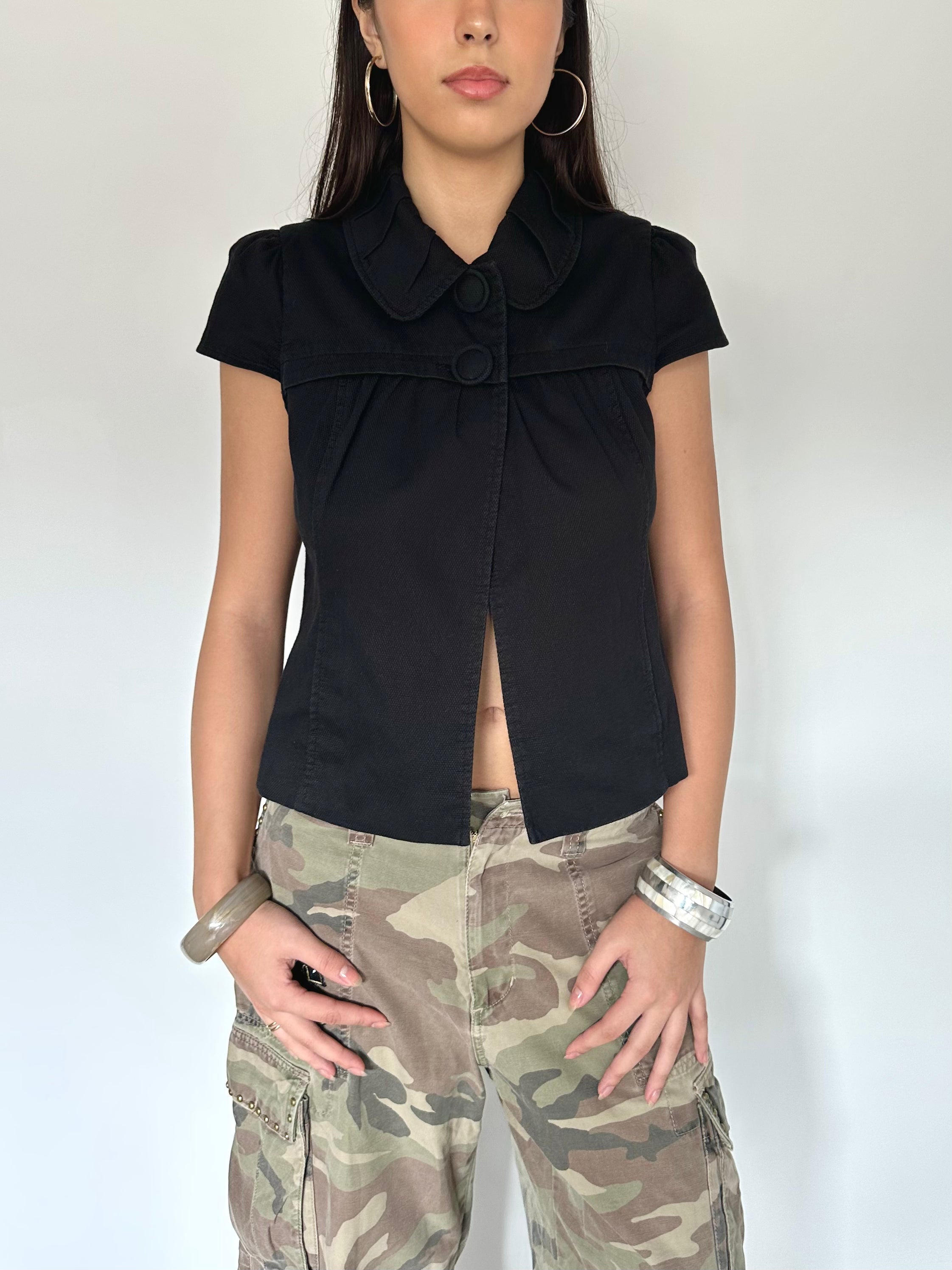 pea coat style top — size s