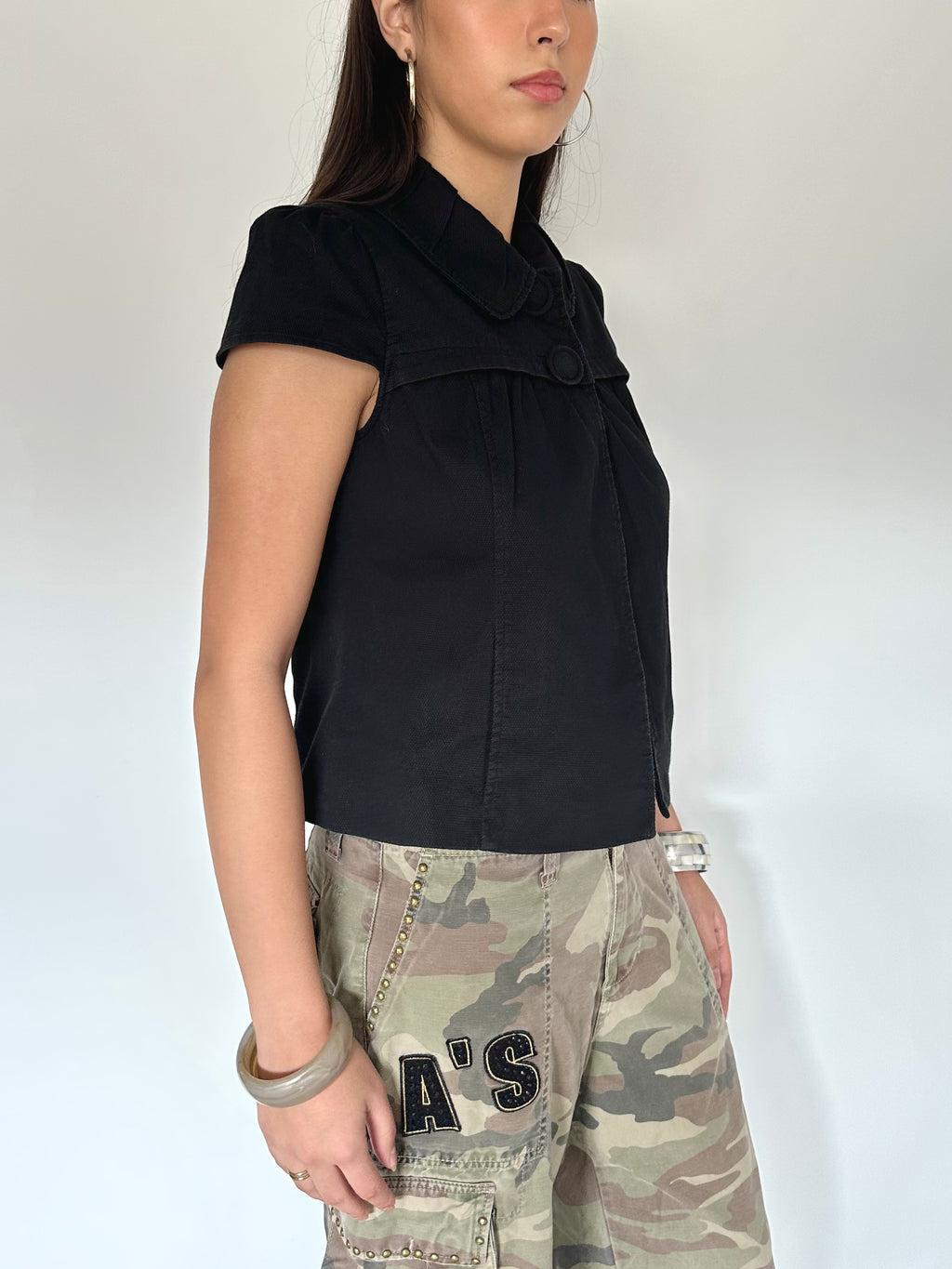 pea coat style top — size s