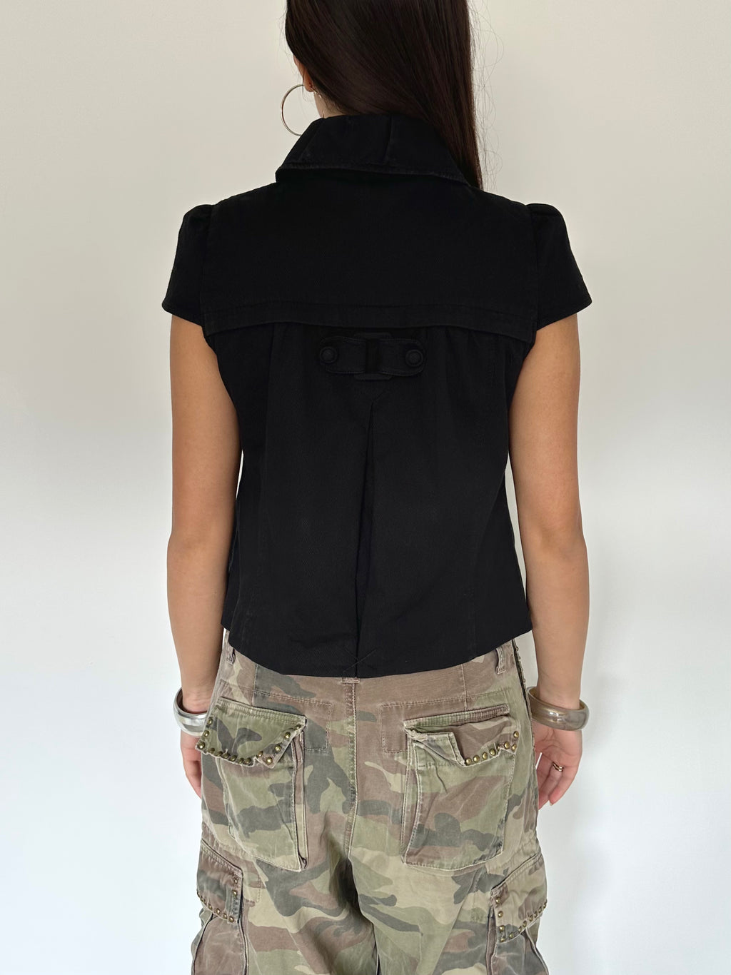 pea coat style top — size s