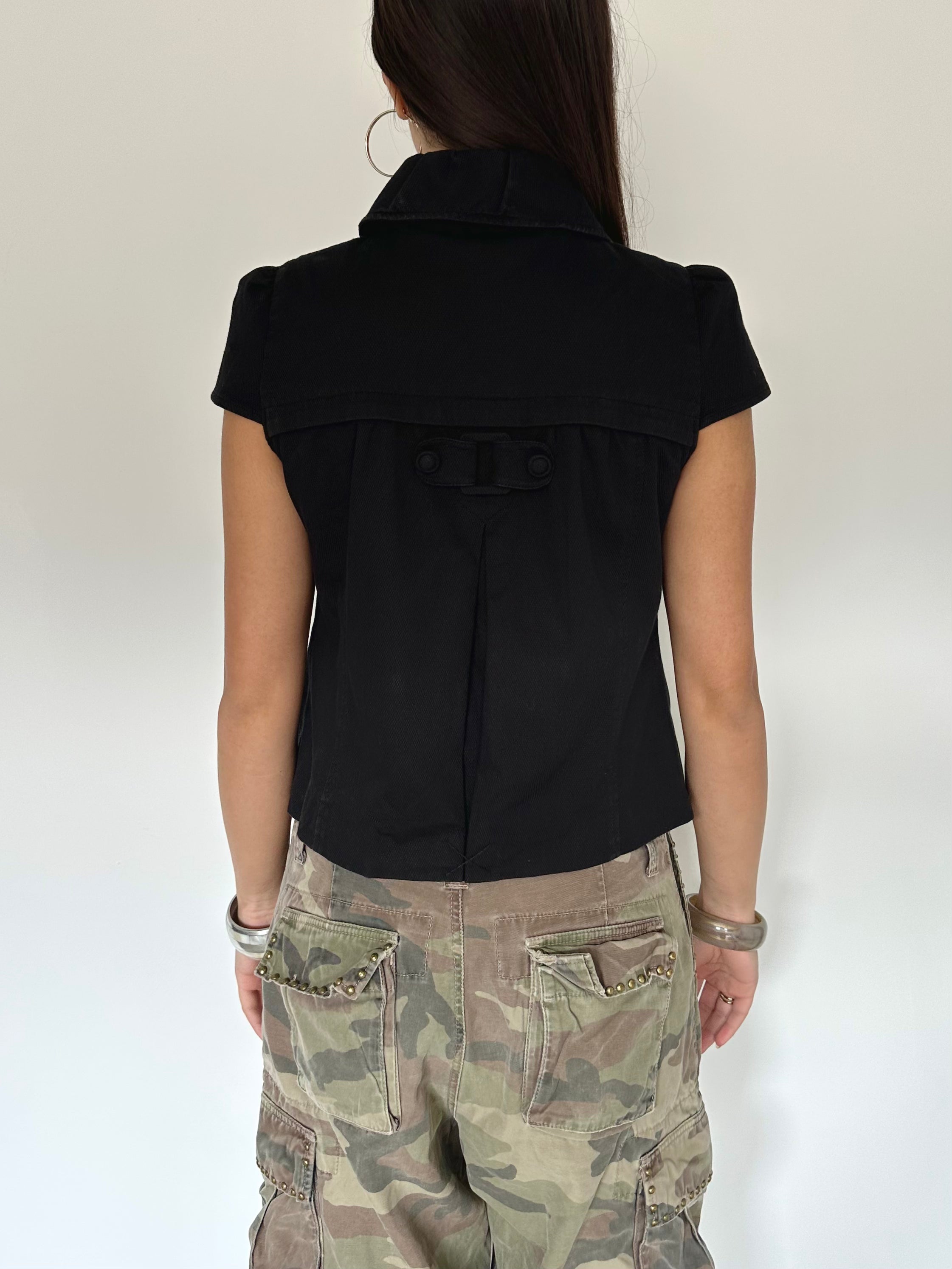 pea coat style top — size s