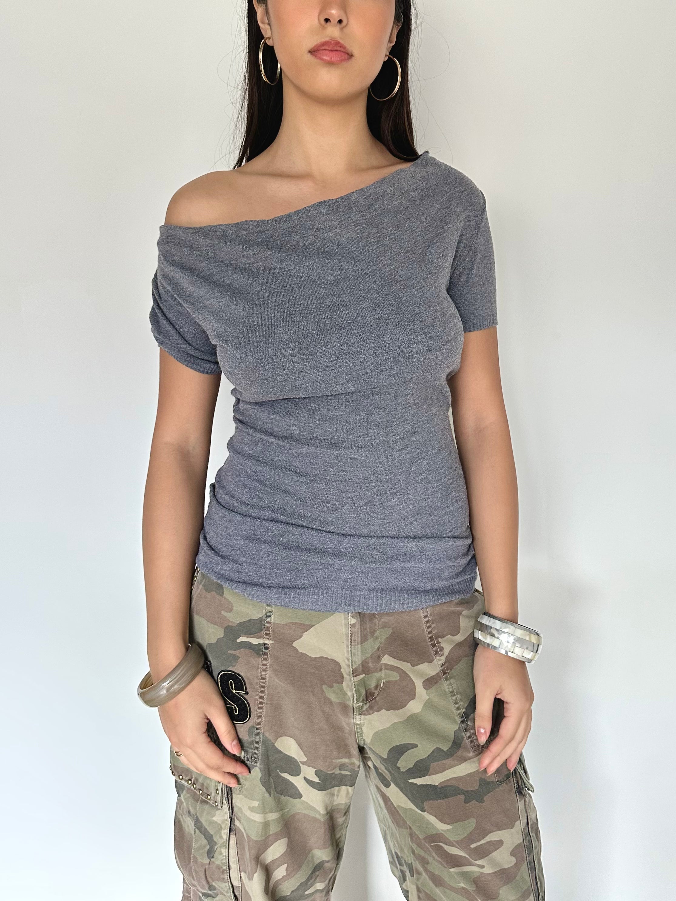 asymmetric knit top — size s