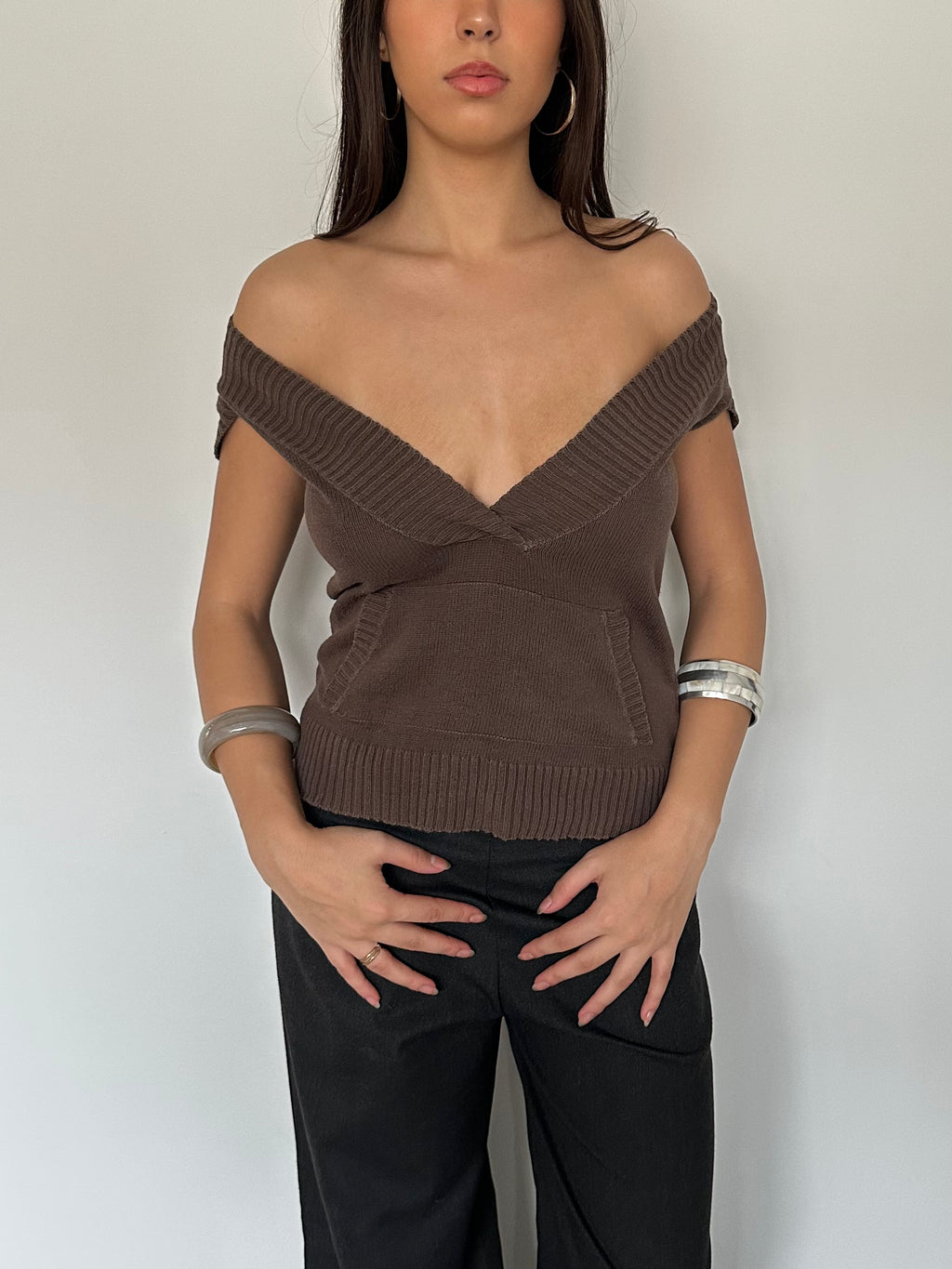 knit top — size s/m