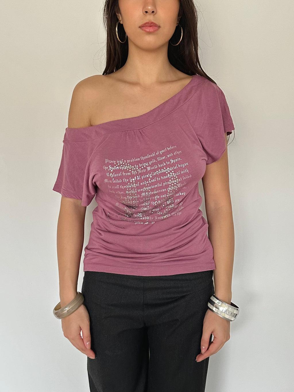 off shoulder tee — size s