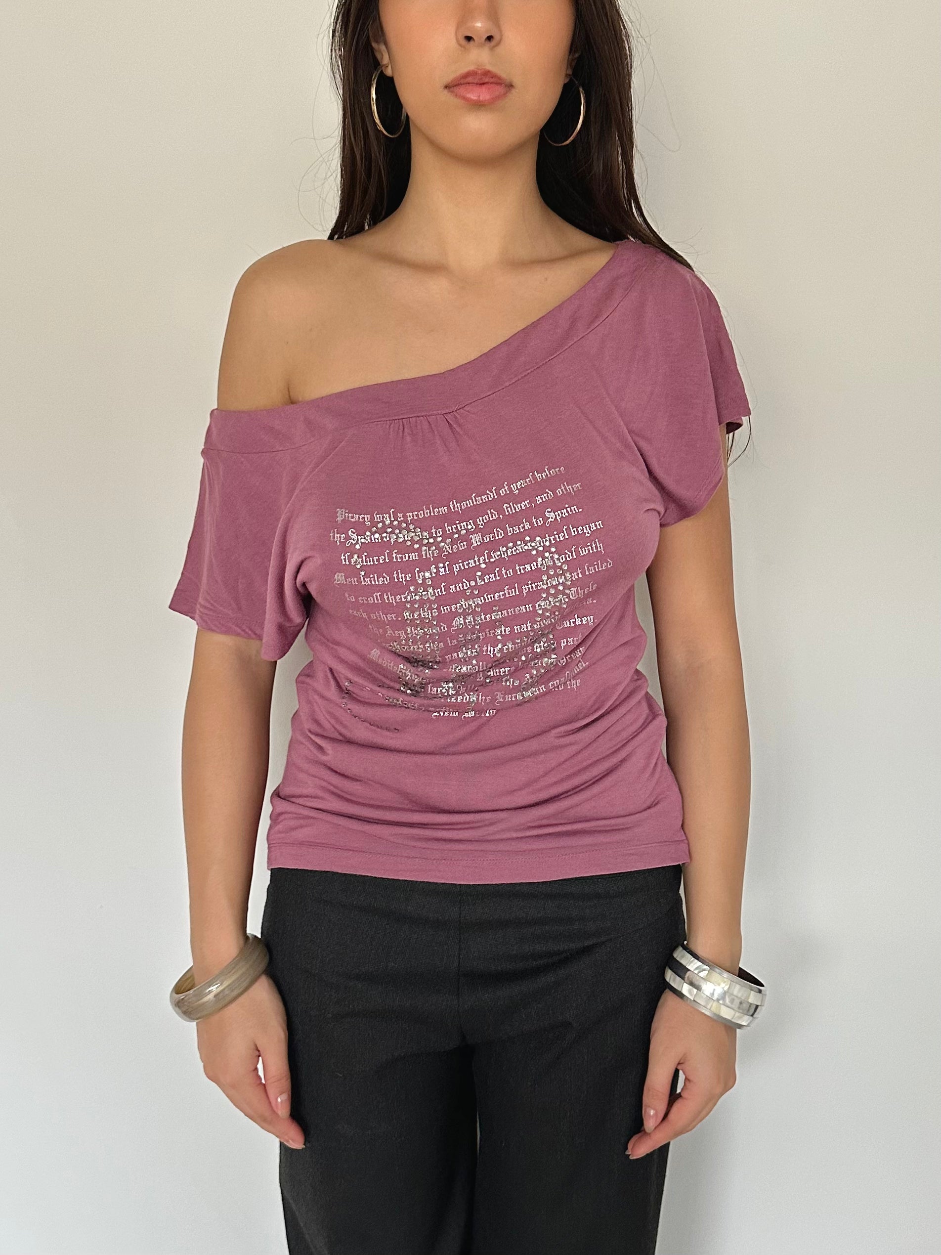 off shoulder tee — size s