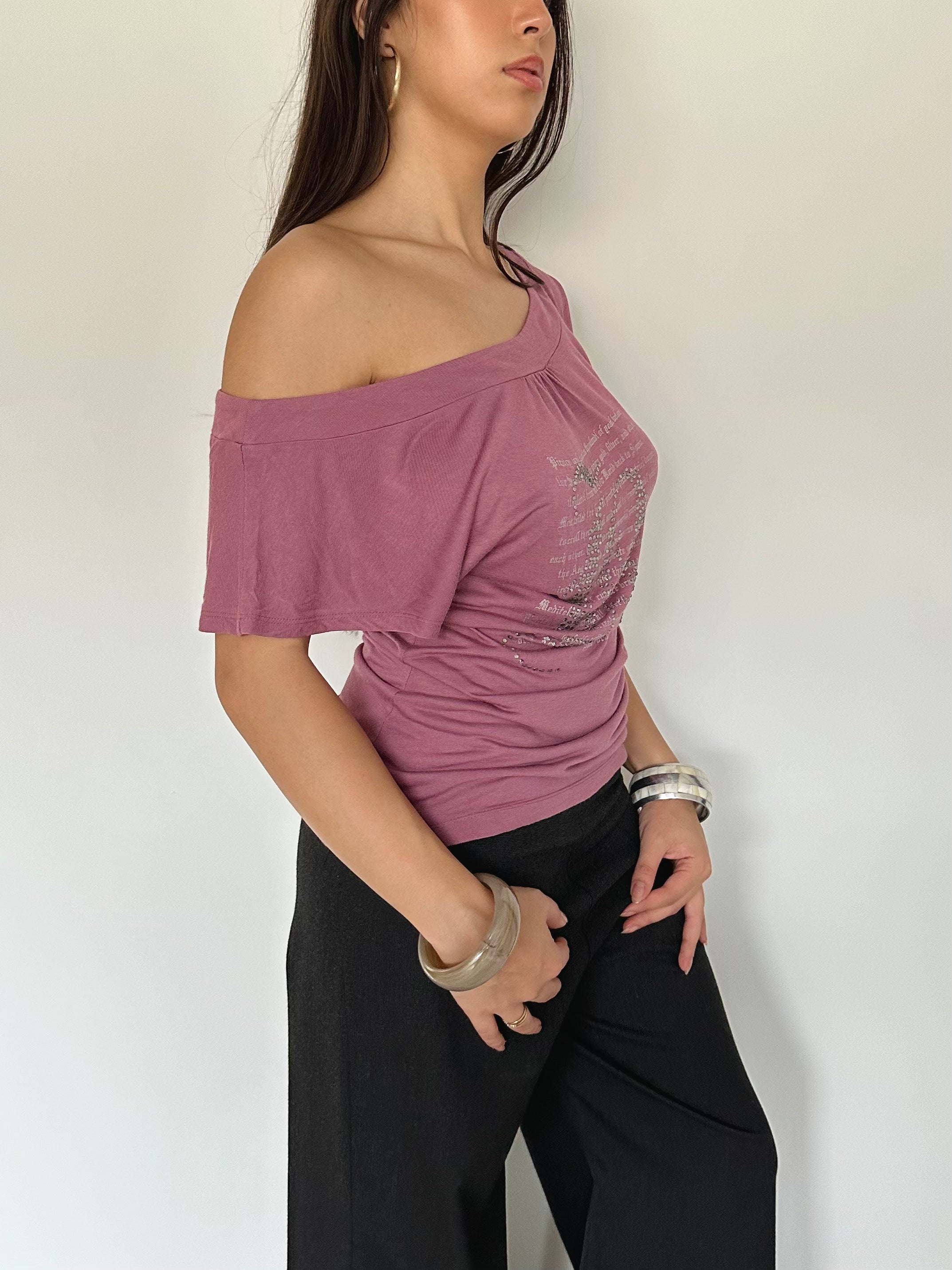 off shoulder tee — size s