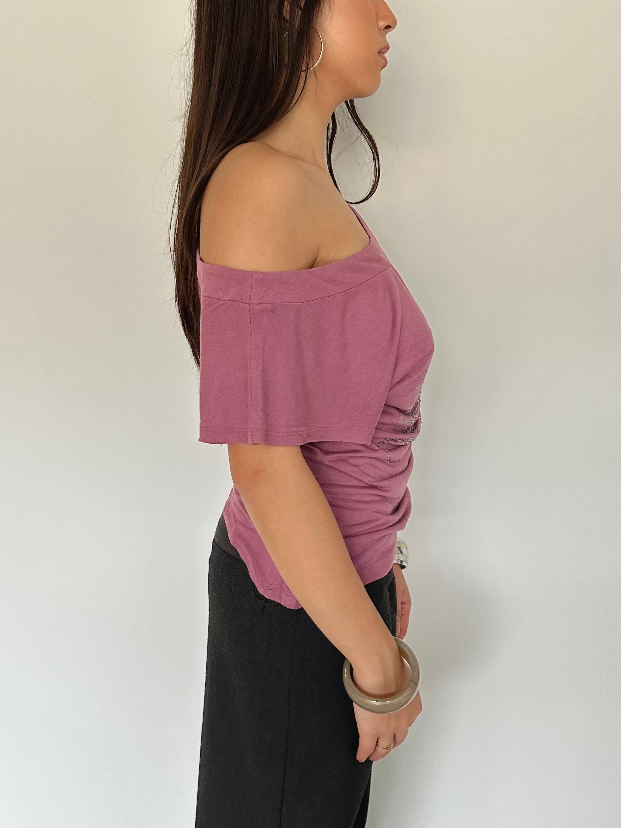 off shoulder tee — size s
