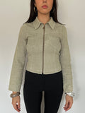 fitted zip up jacket — size xs