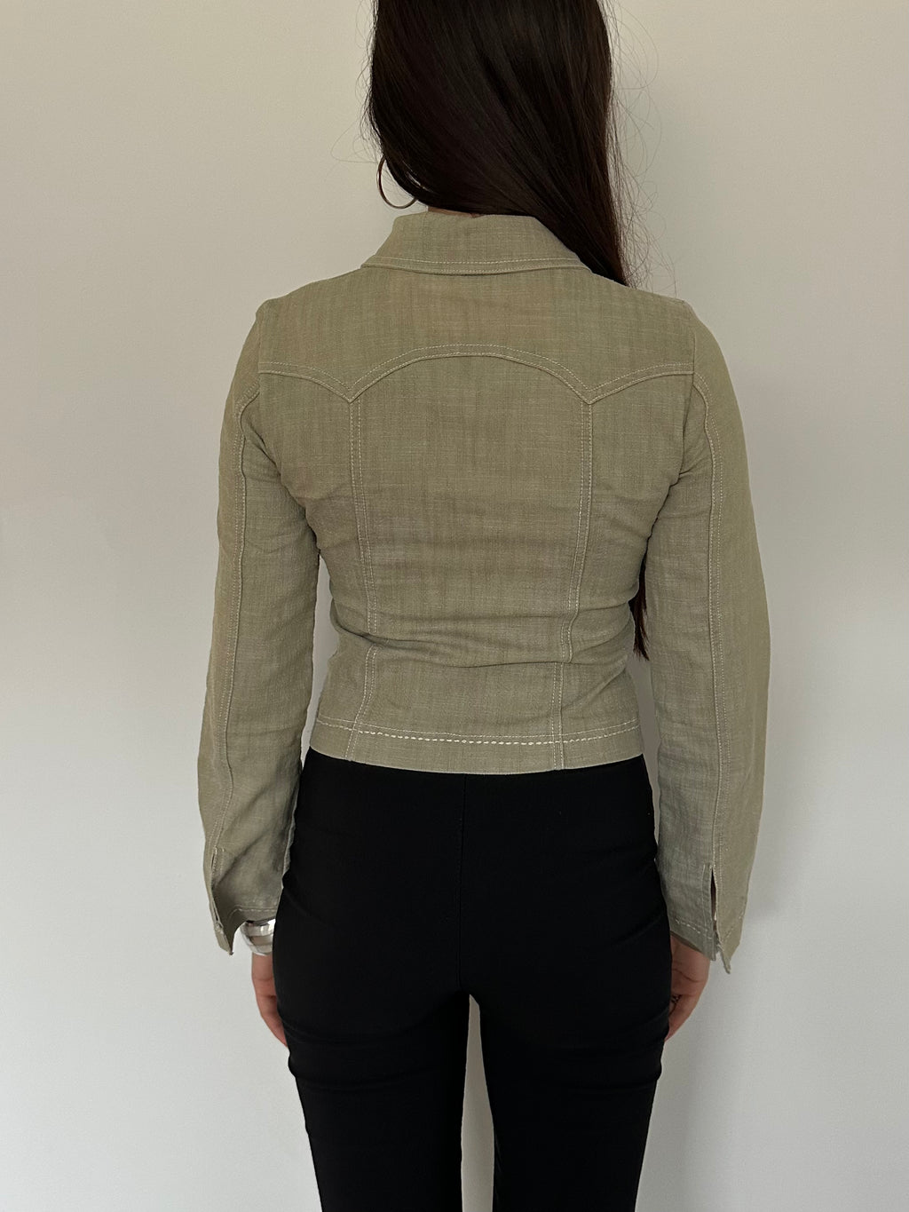 fitted zip up jacket — size xs