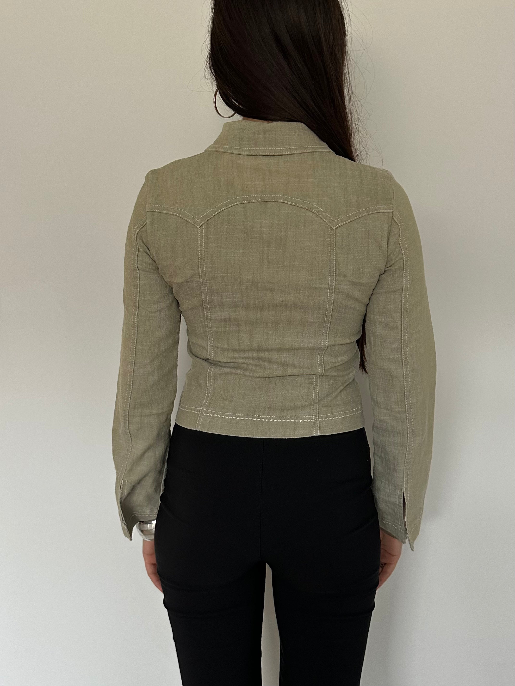 fitted zip up jacket — size xs