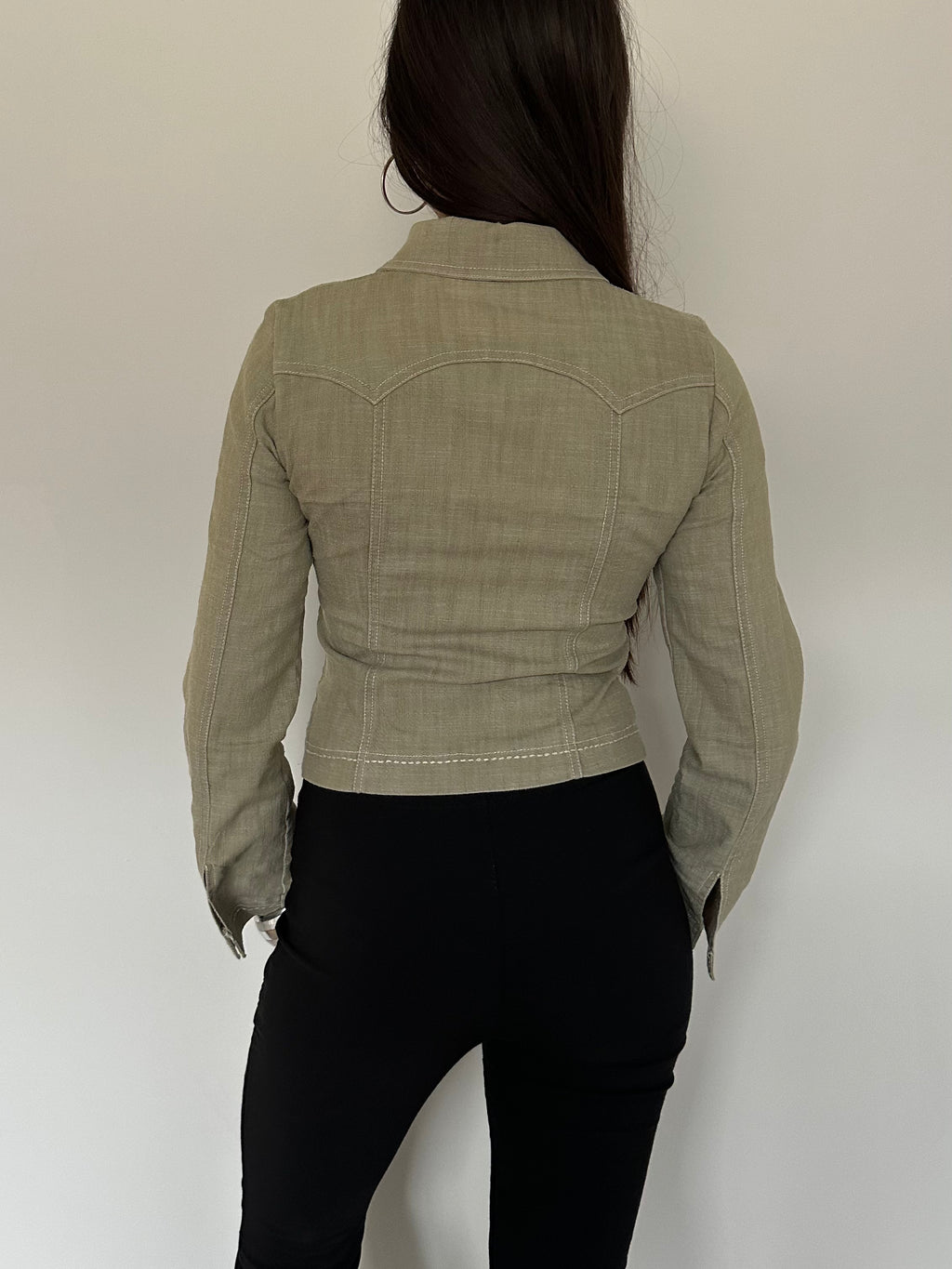 fitted zip up jacket — size xs