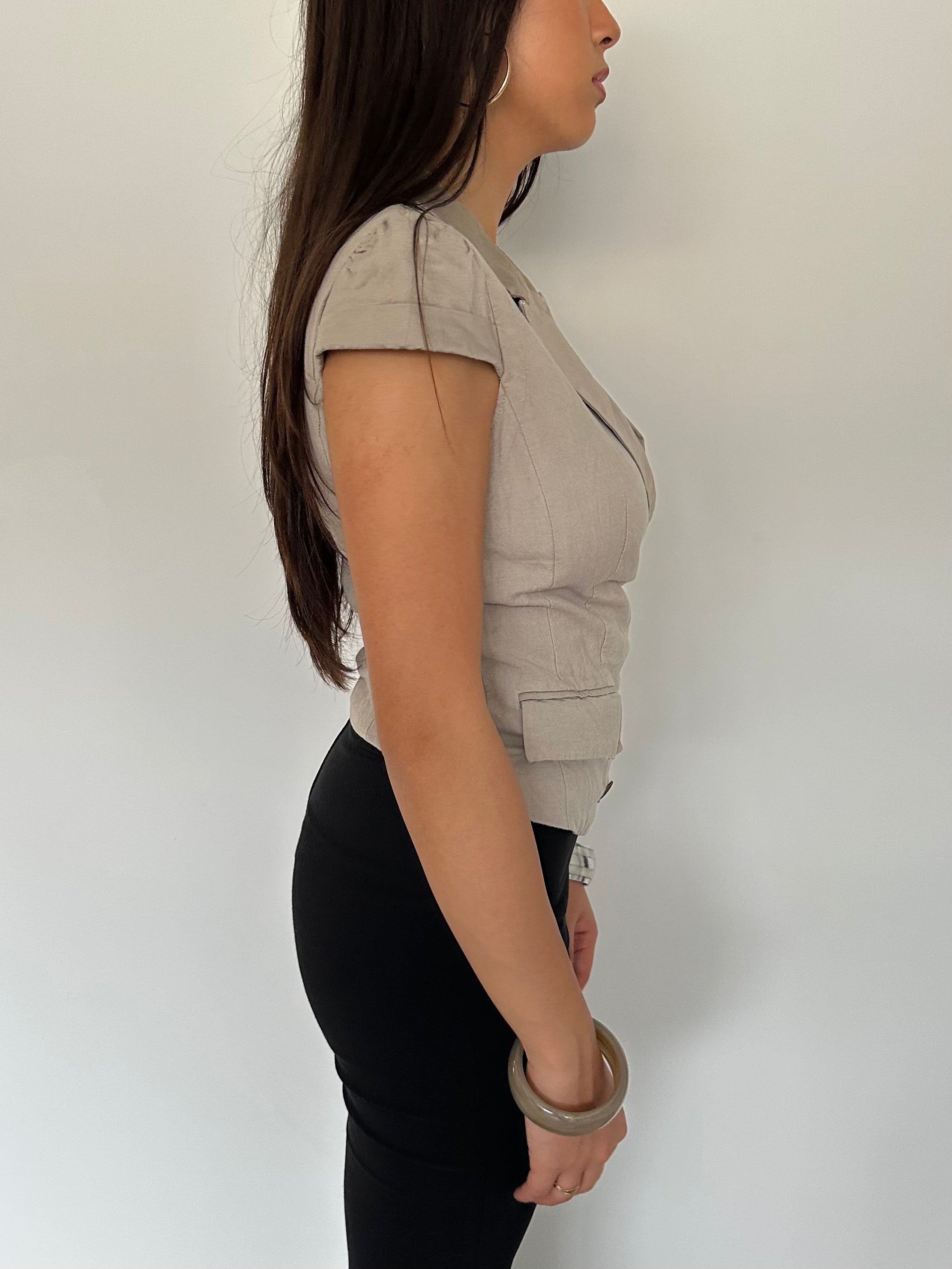pea coat style top — size xs/s
