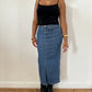 90's Long Denim Skirt | Size M