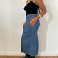 90's Long Denim Skirt | Size M