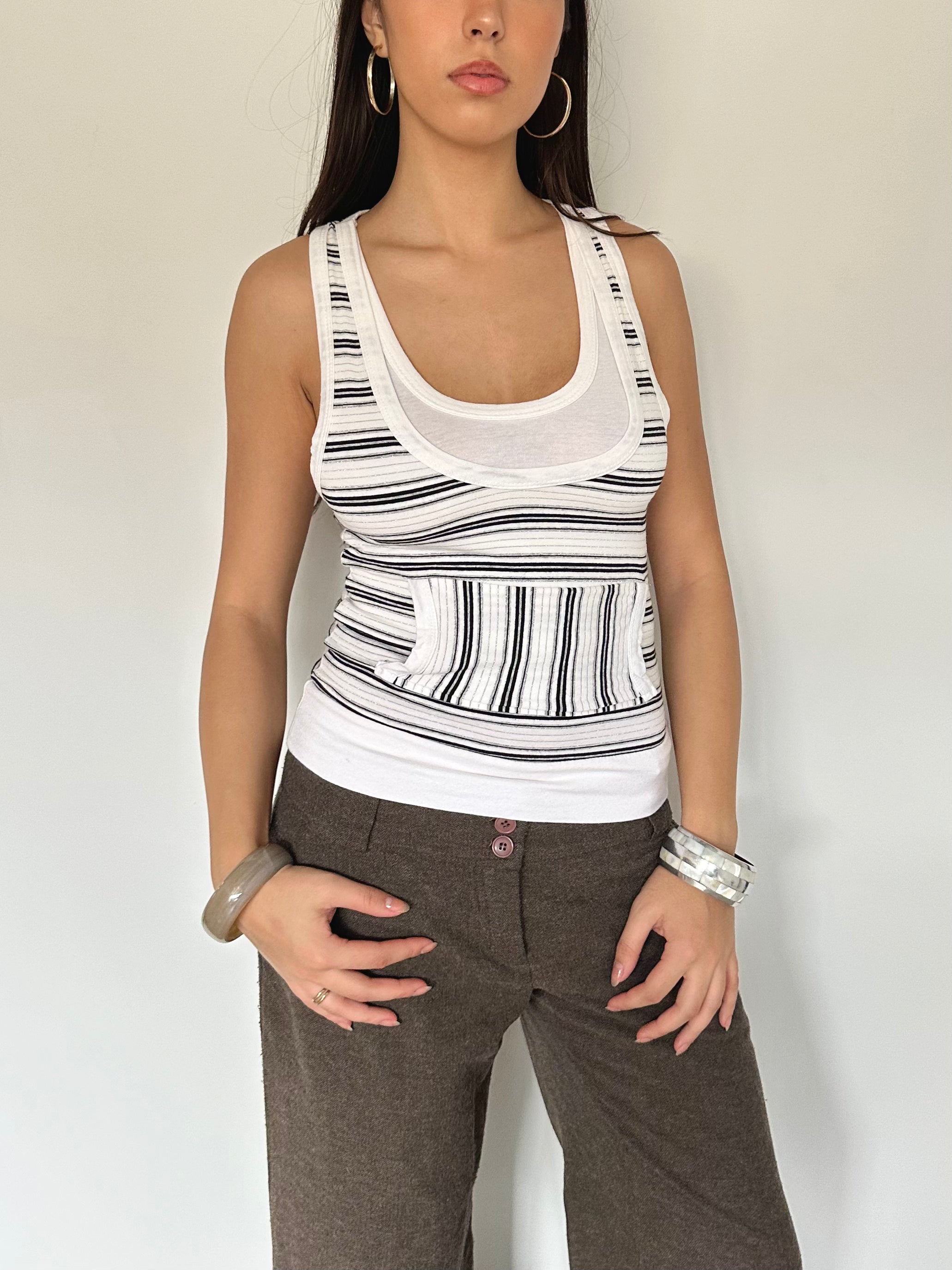 stripe tank top — size xs/s