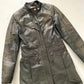 90's Leather Moto Style Trench Jacket - Size S