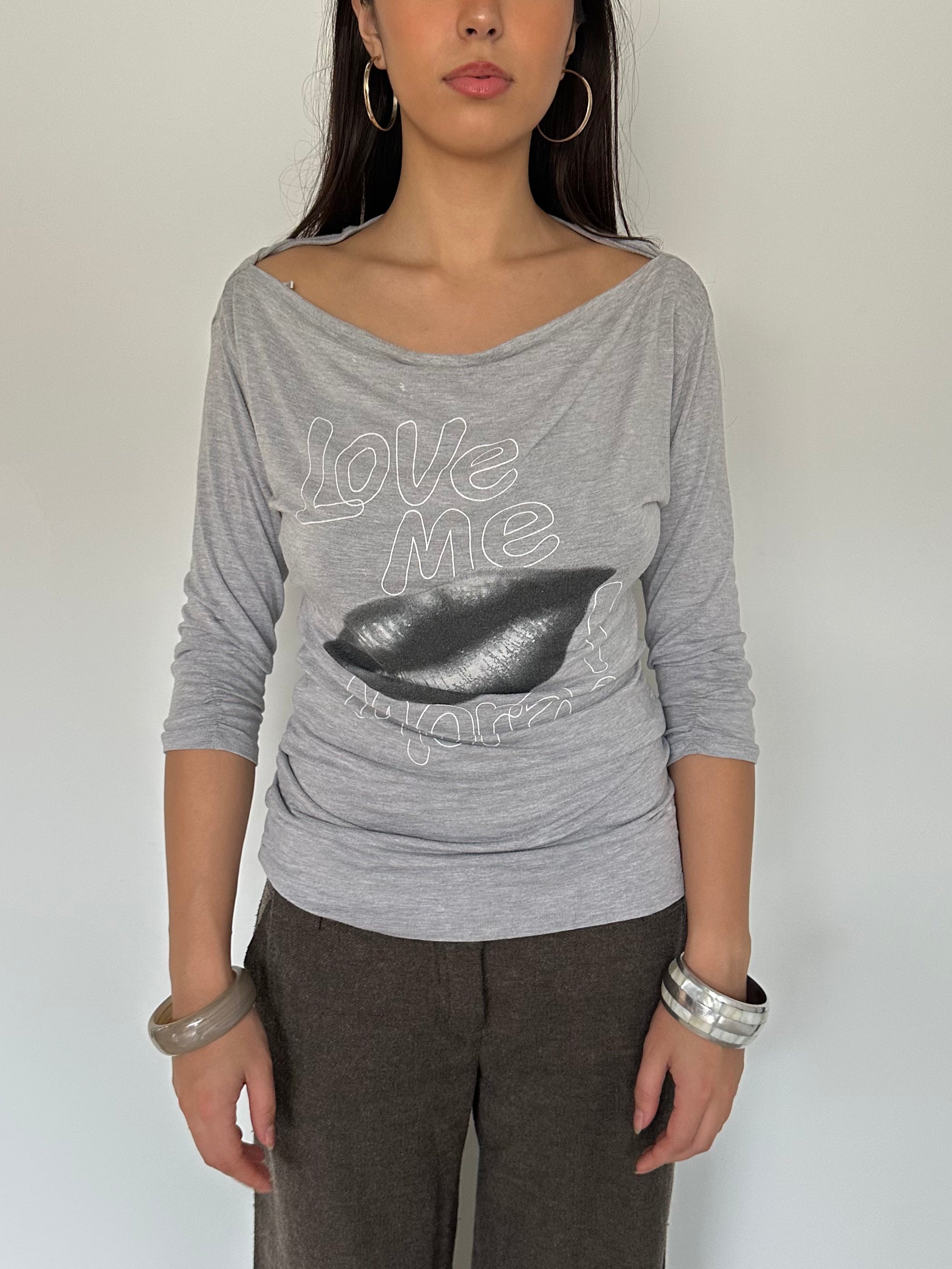 slouchy off shoulder top — size m