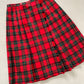 90's Plaid Tartan Kilt Midi Skirt - Size M