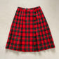 90's Plaid Tartan Kilt Midi Skirt - Size M