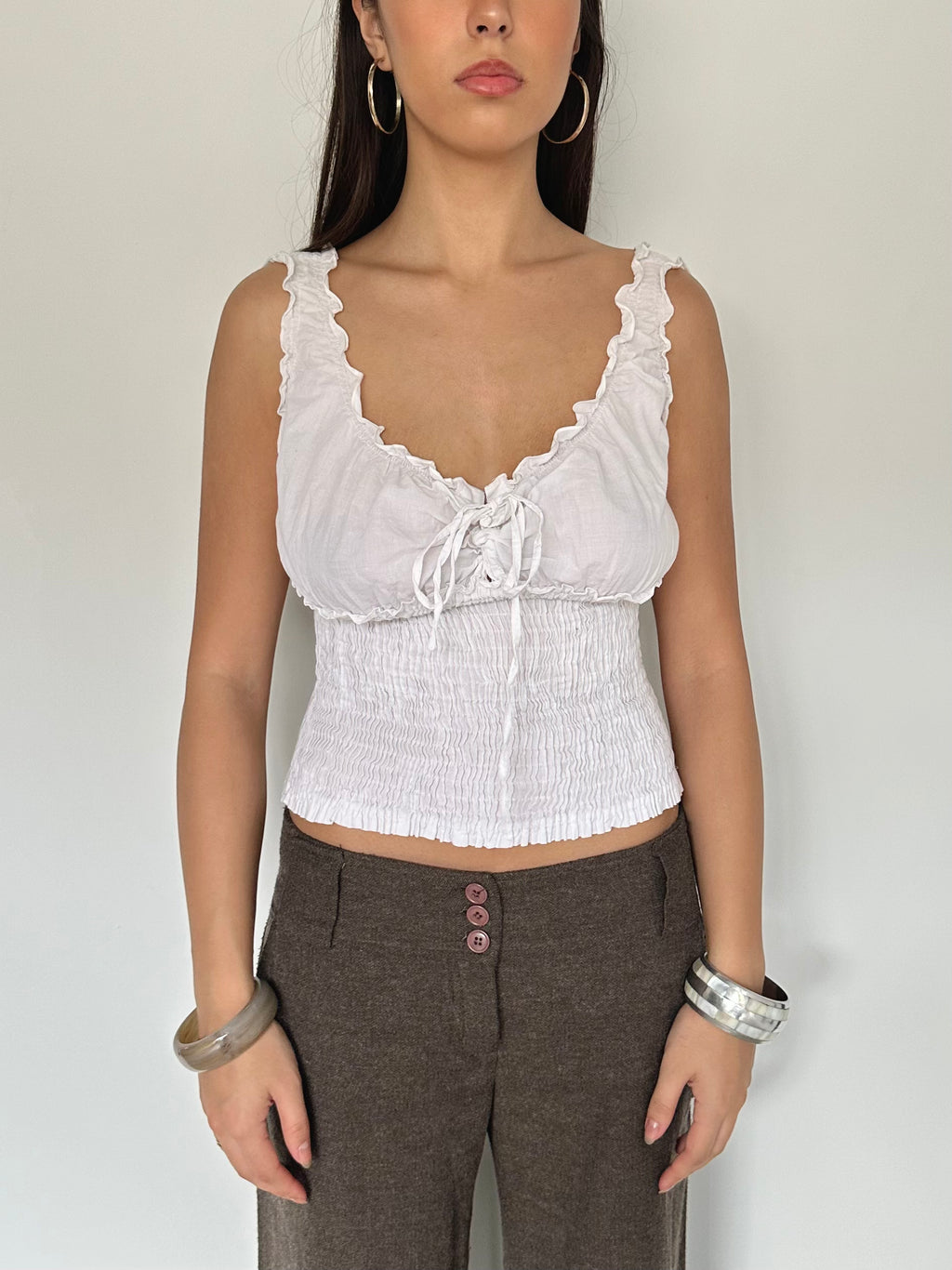 boho milkmaid top — size s
