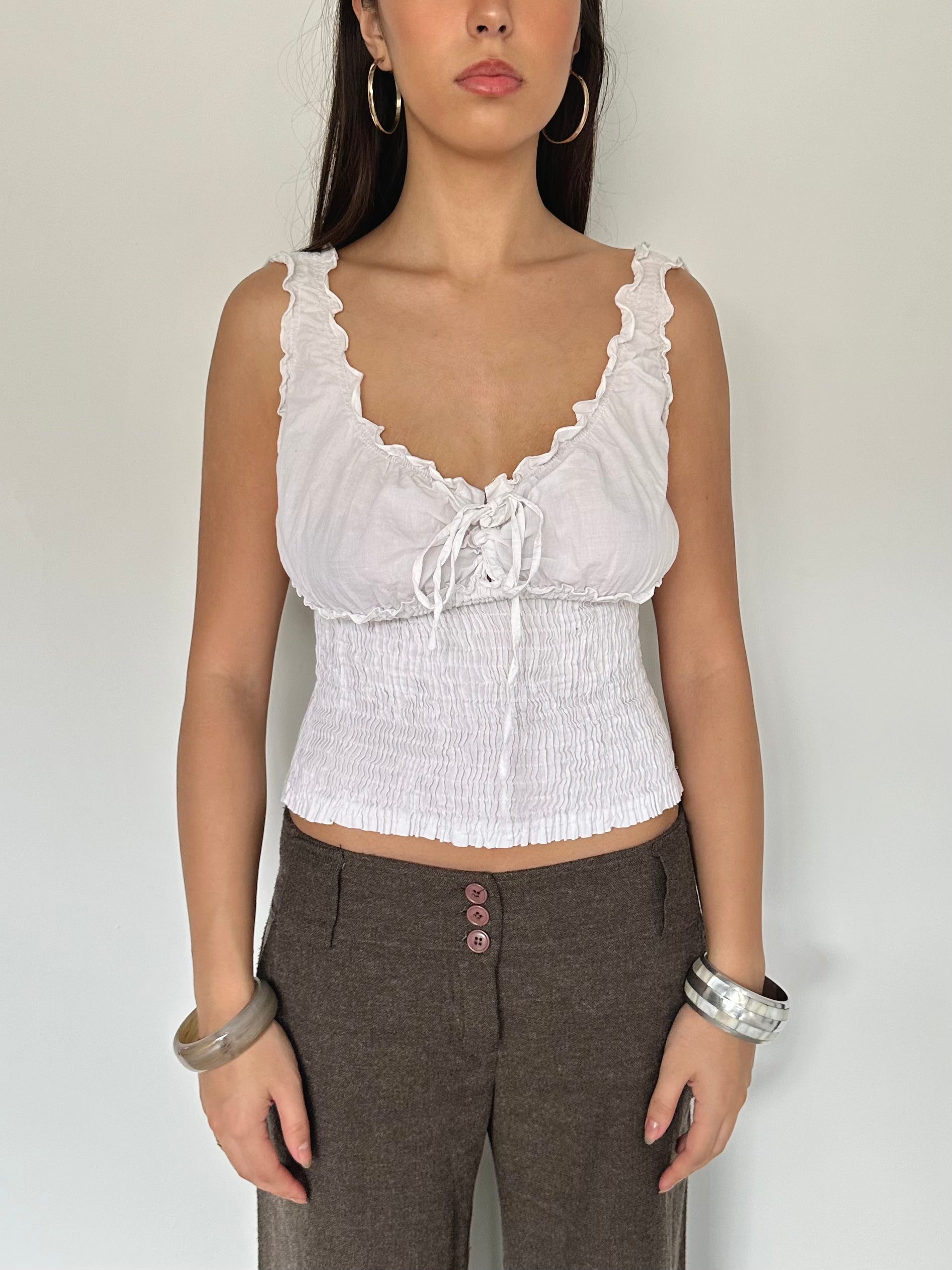 boho milkmaid top — size s