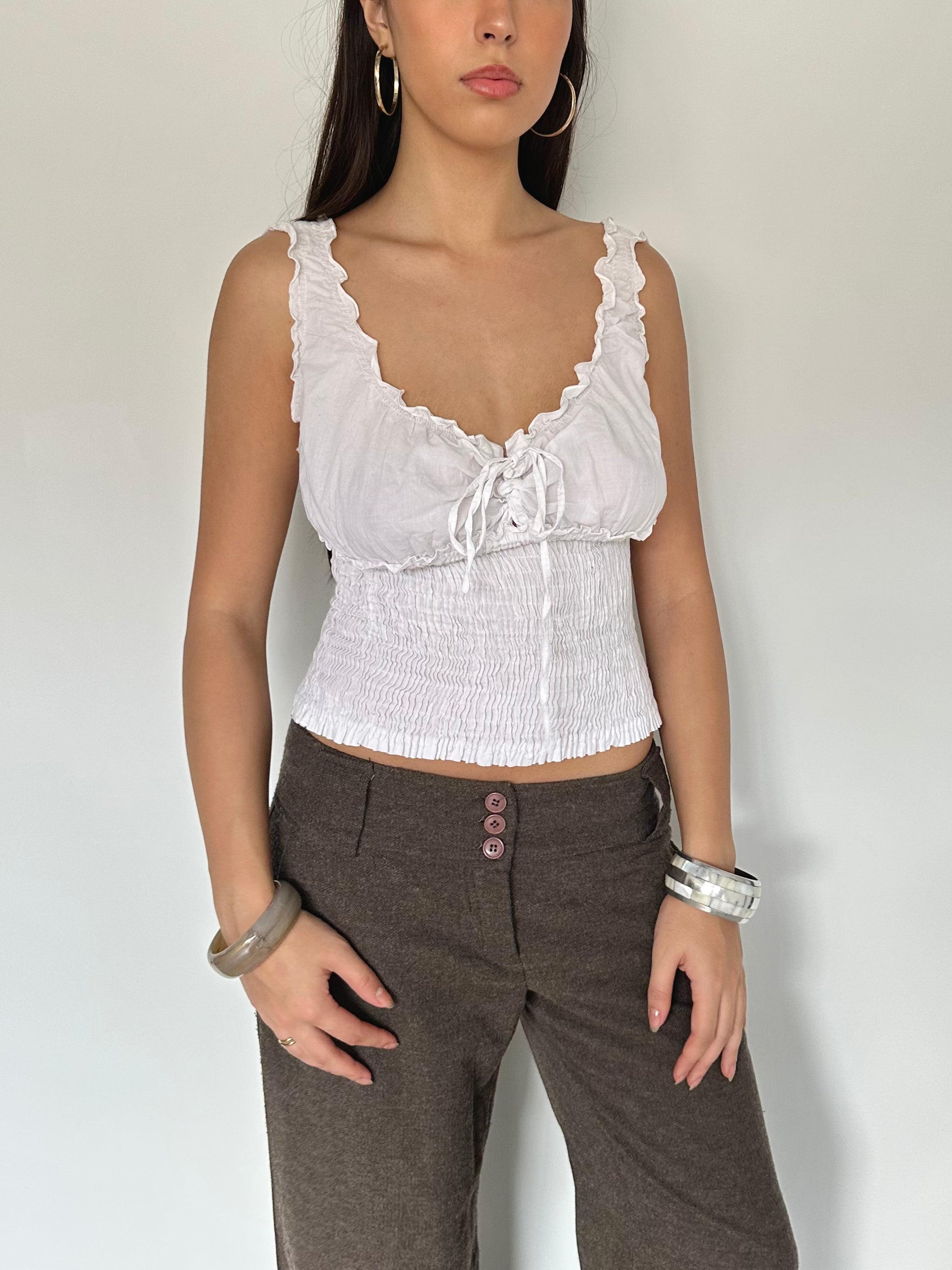 boho milkmaid top — size s