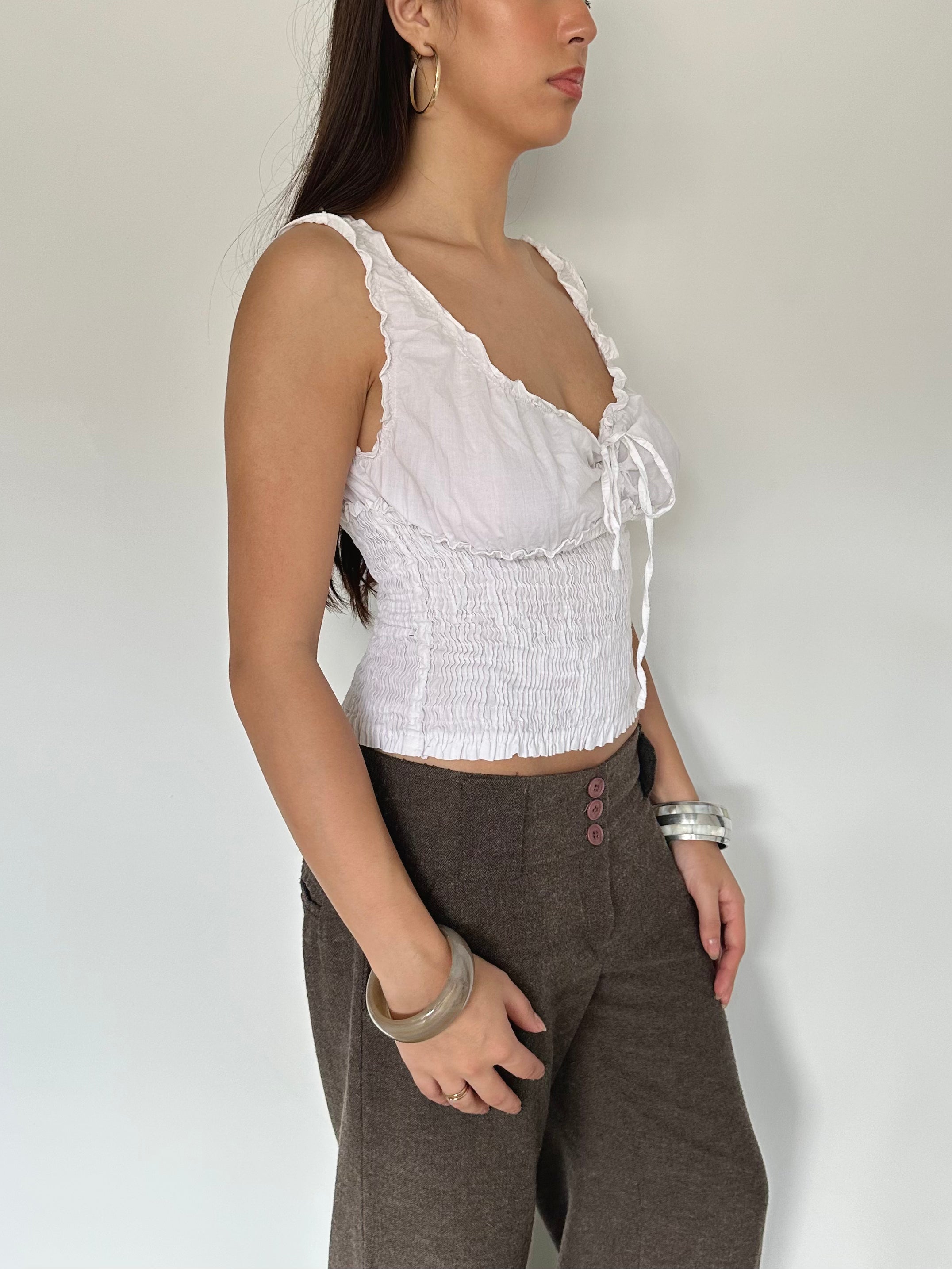 boho milkmaid top — size s