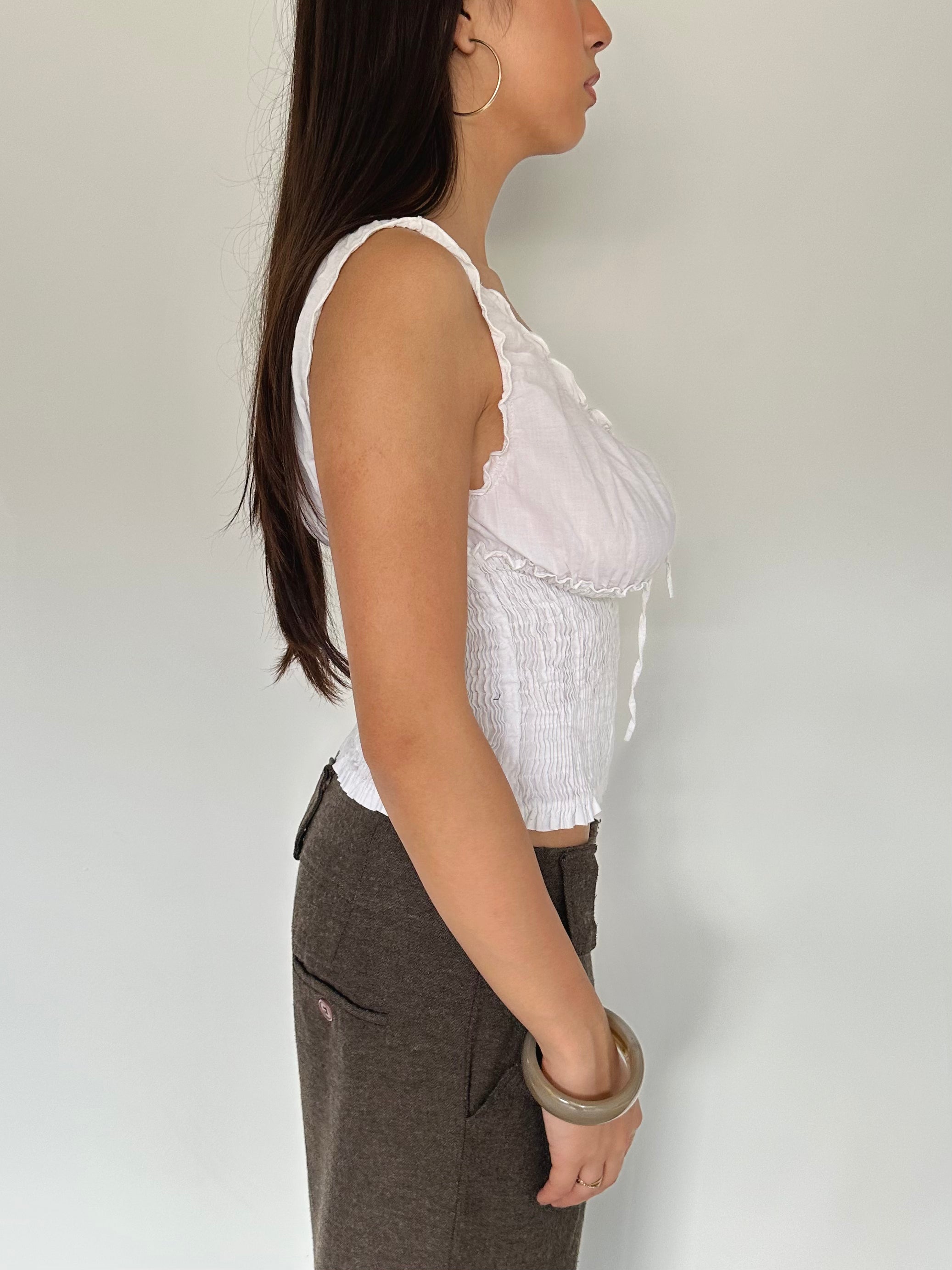 boho milkmaid top — size s