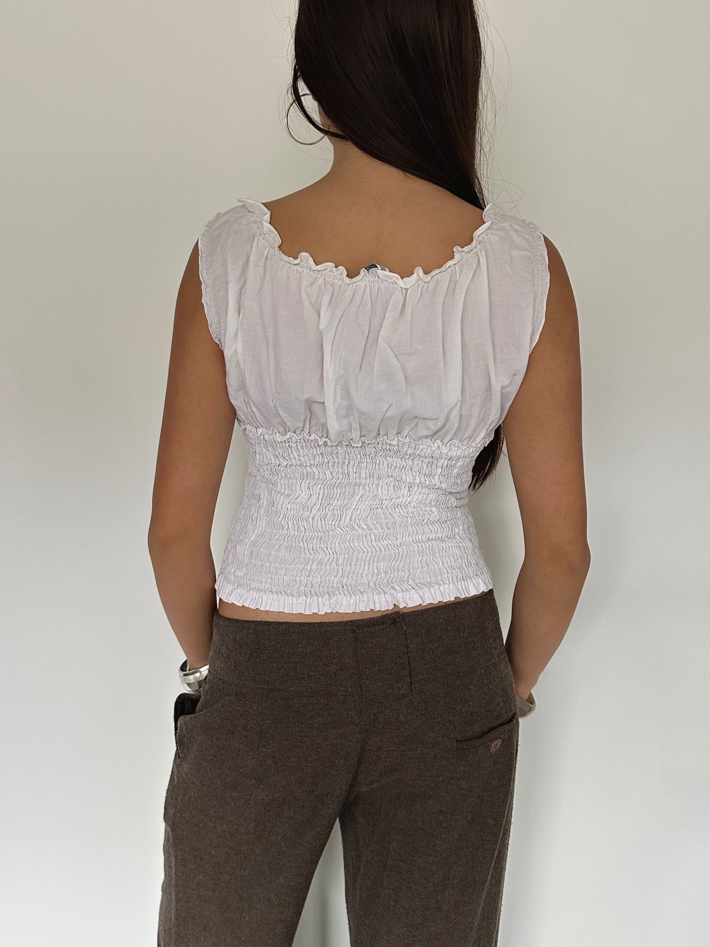 boho milkmaid top — size s