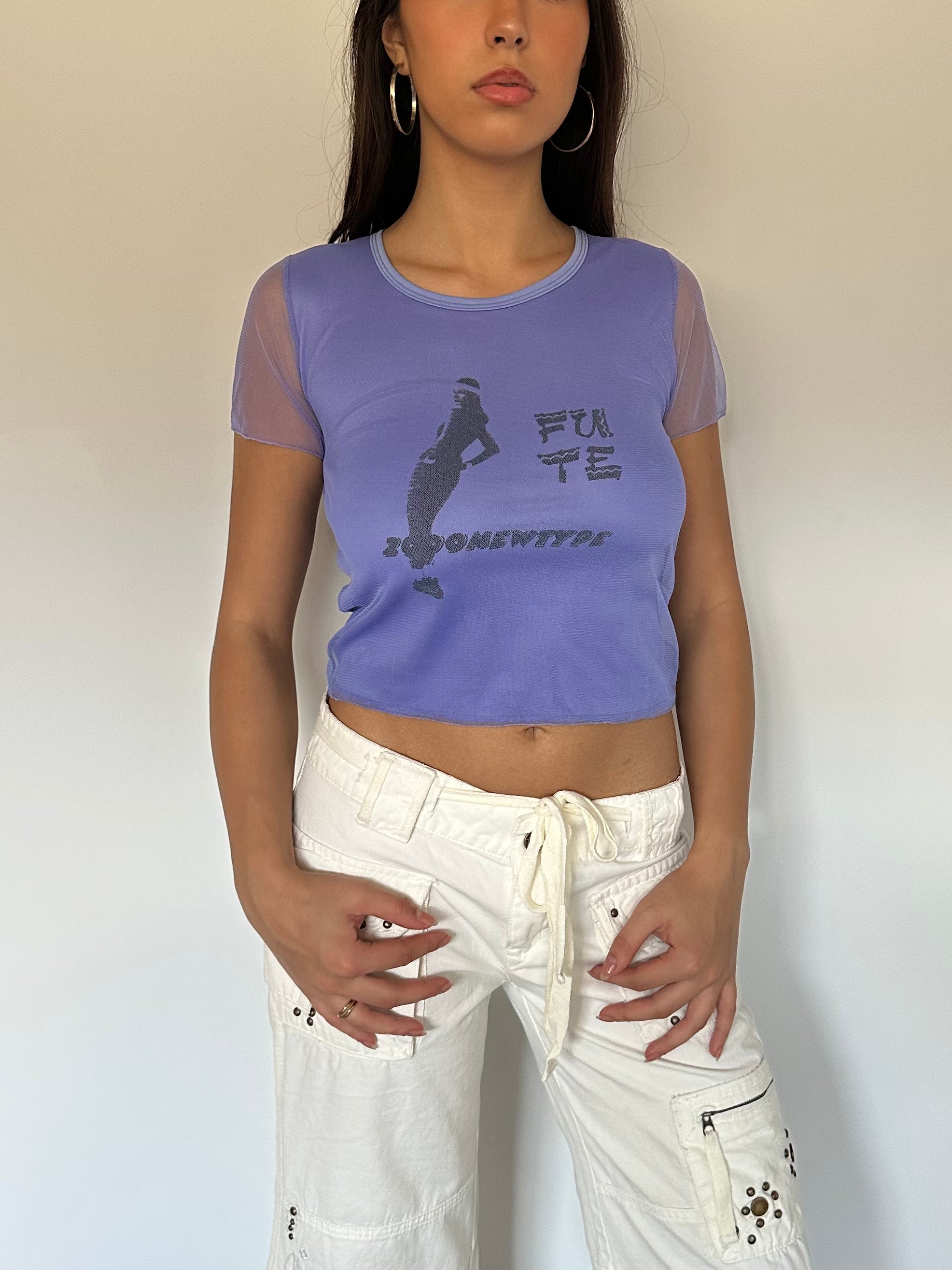 mesh baby tee — size xs