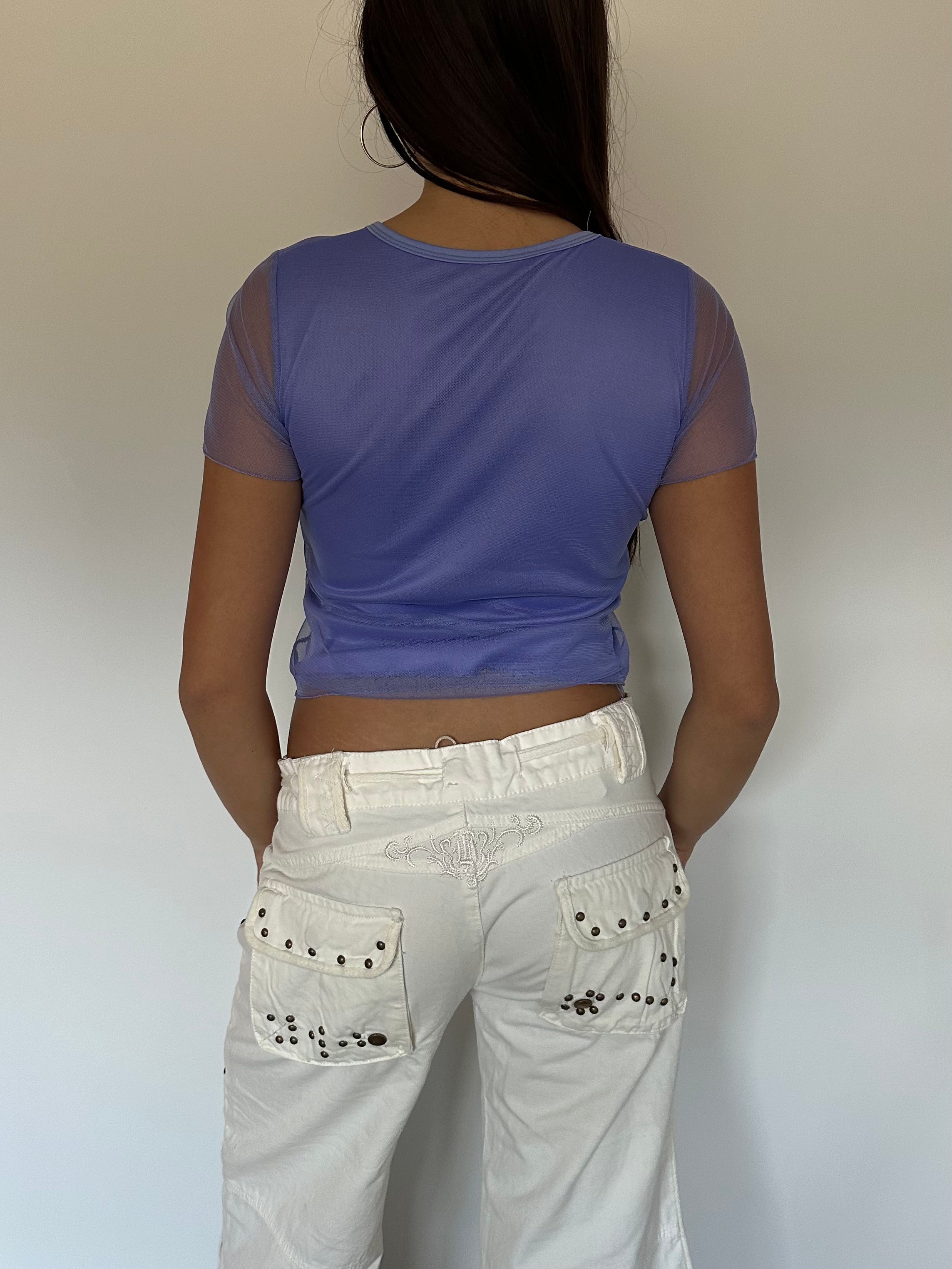 mesh baby tee — size xs