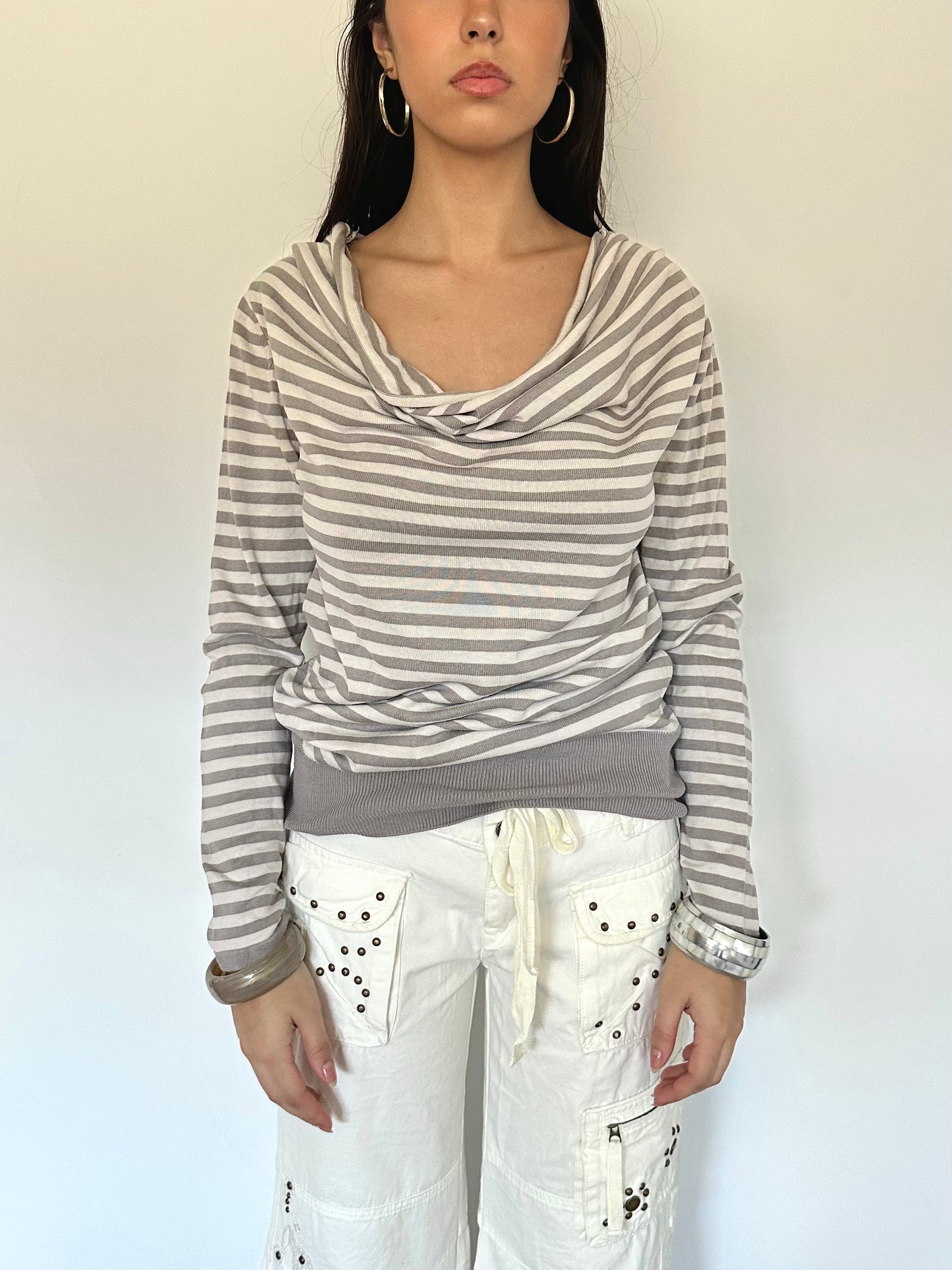 stripe slouchy knit — size m