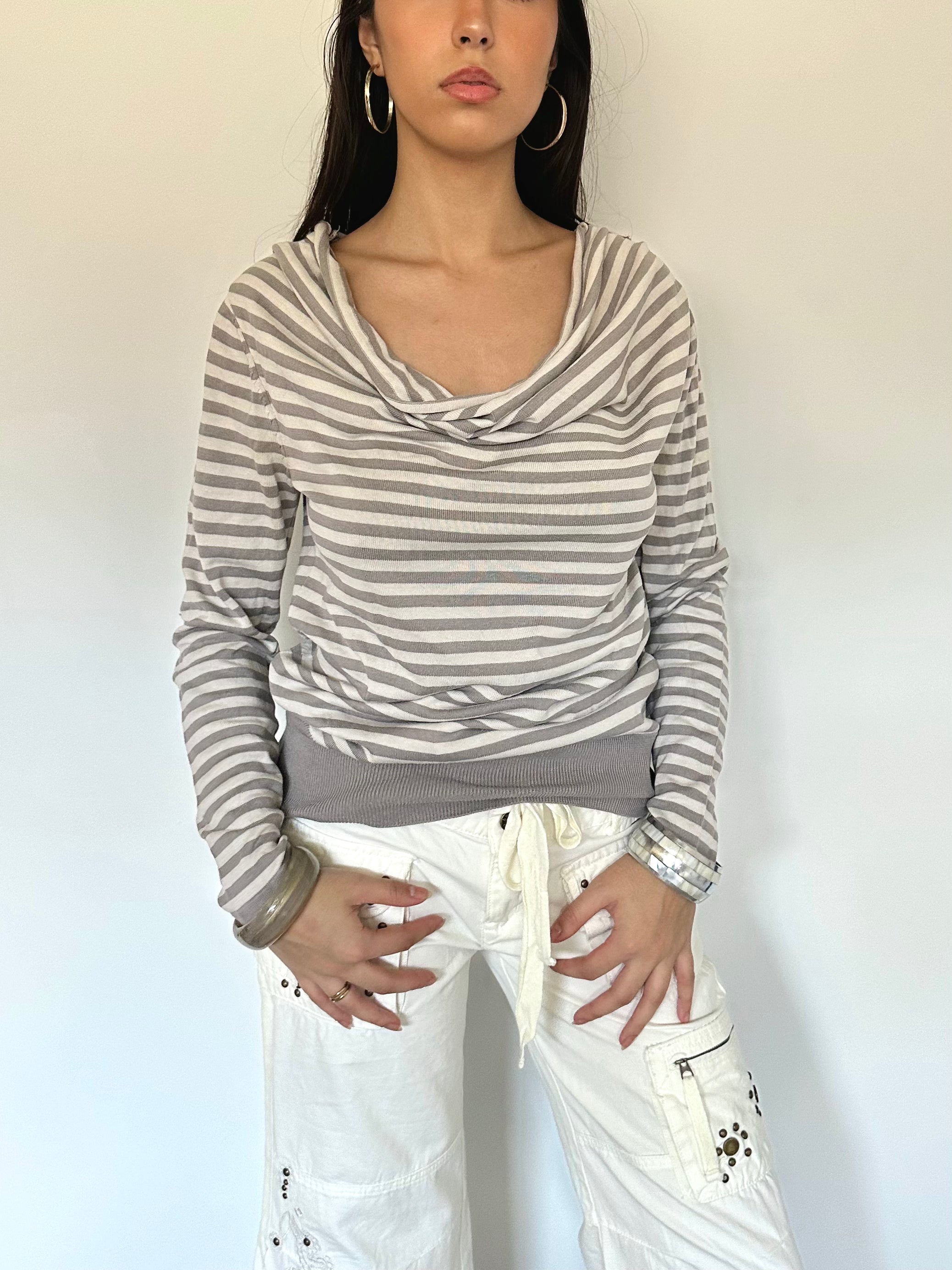 stripe slouchy knit — size m