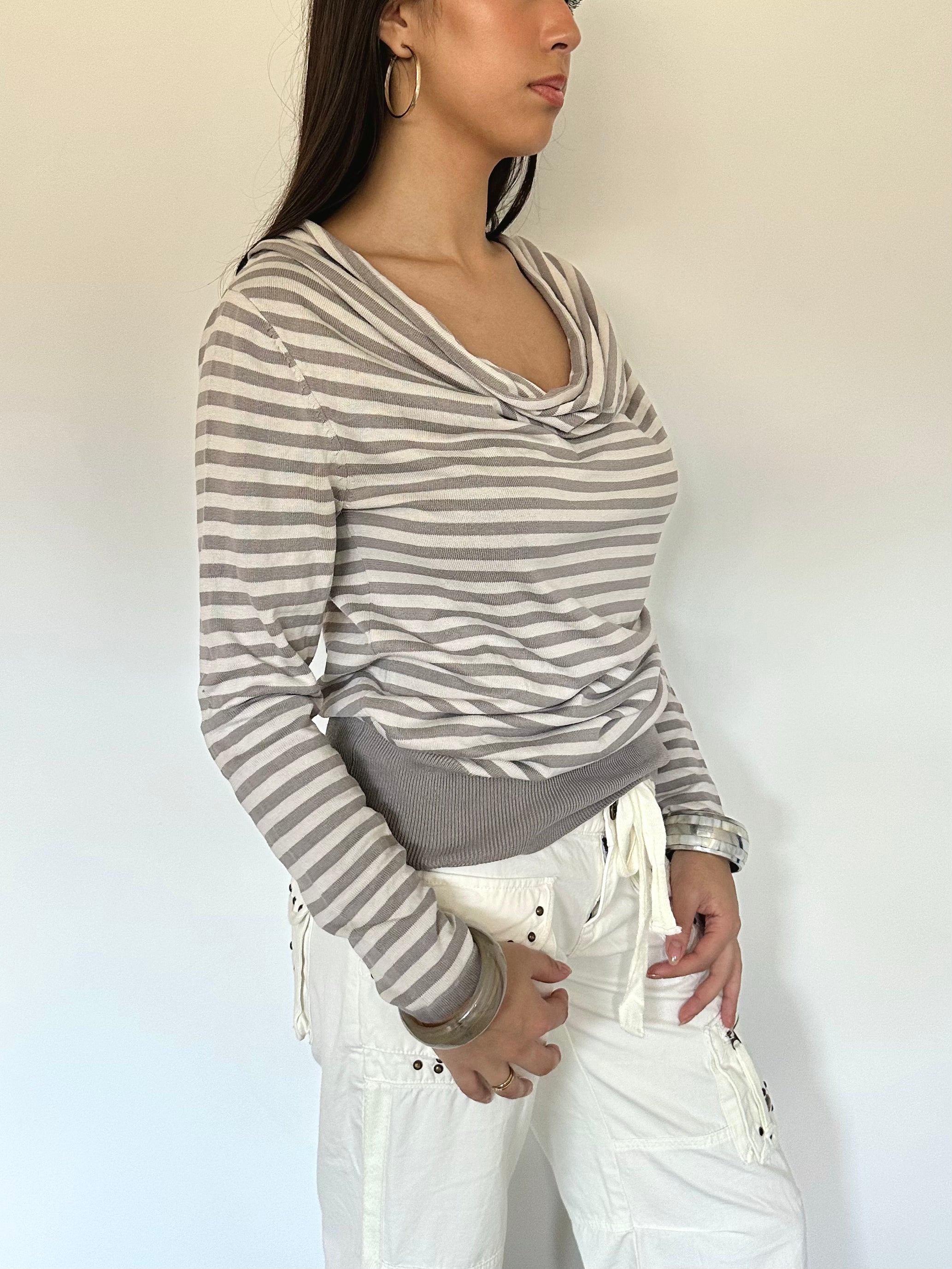 stripe slouchy knit — size m