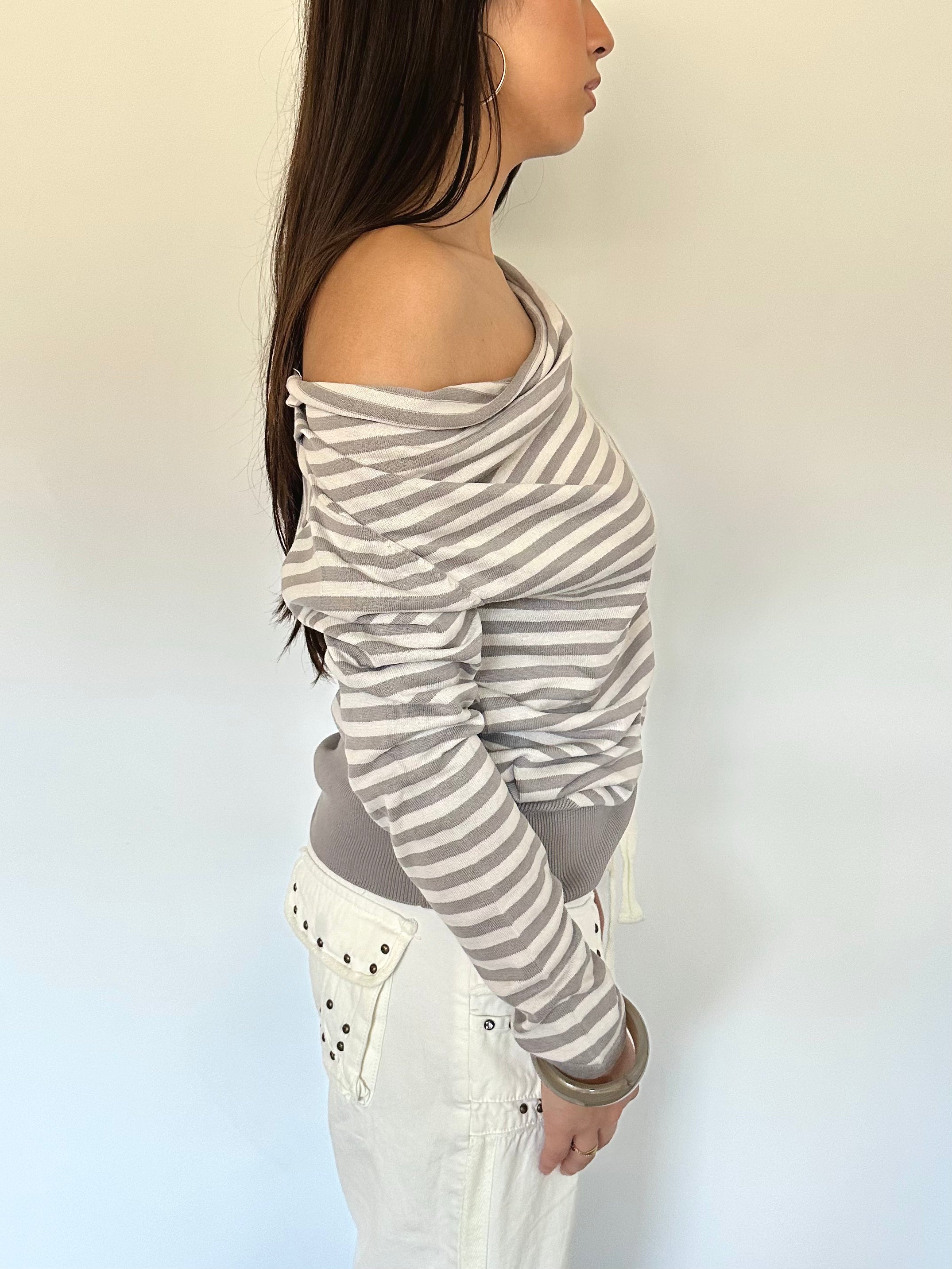 stripe slouchy knit — size m