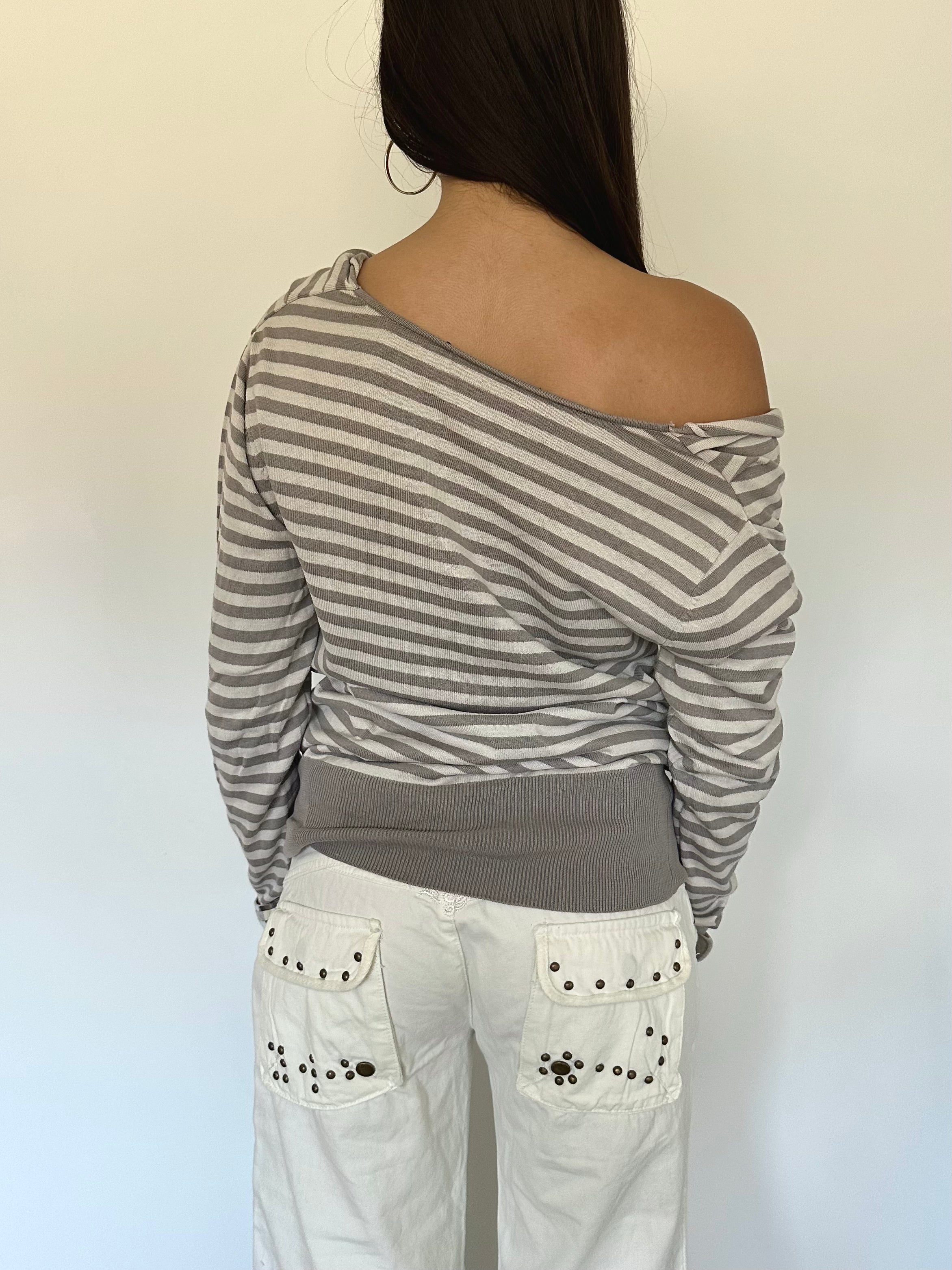 stripe slouchy knit — size m