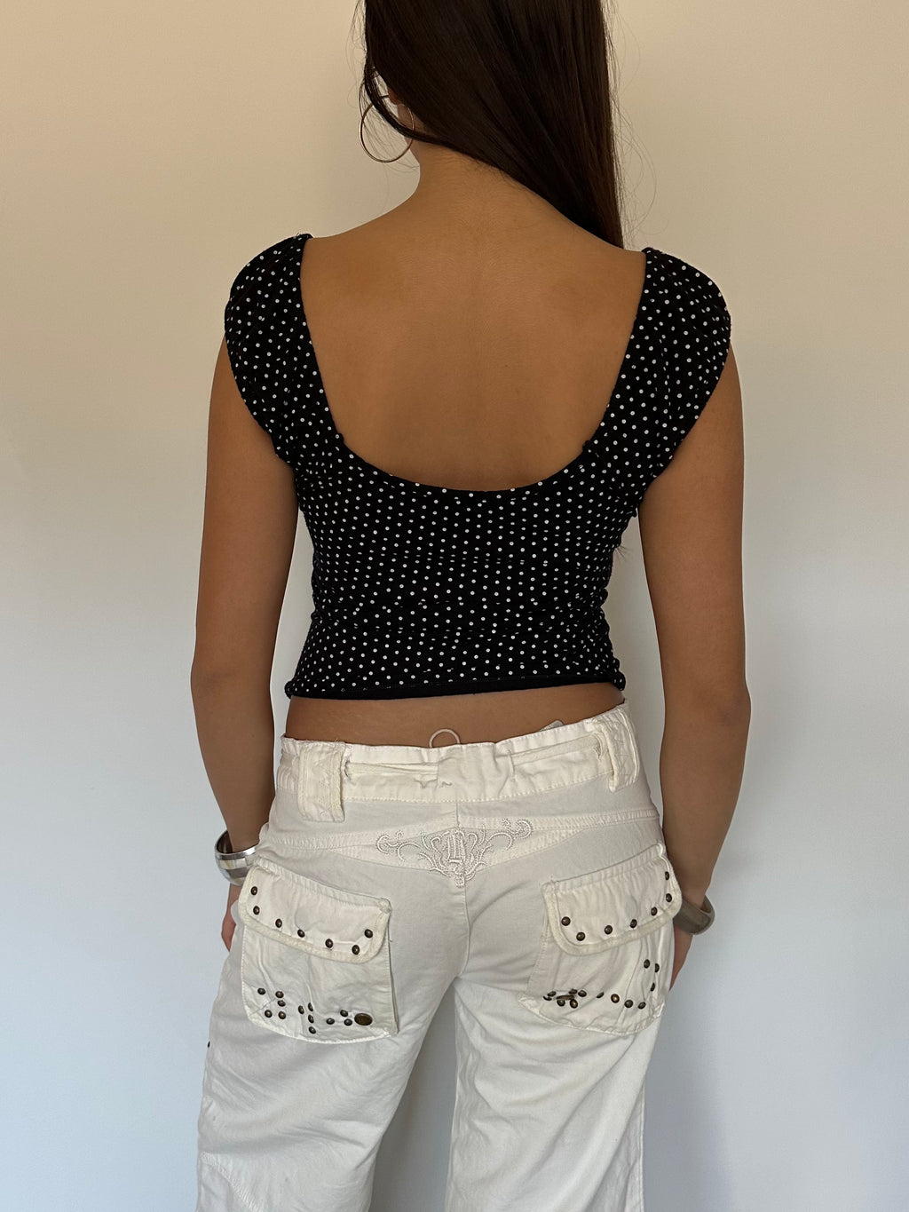 polka dot top — size m