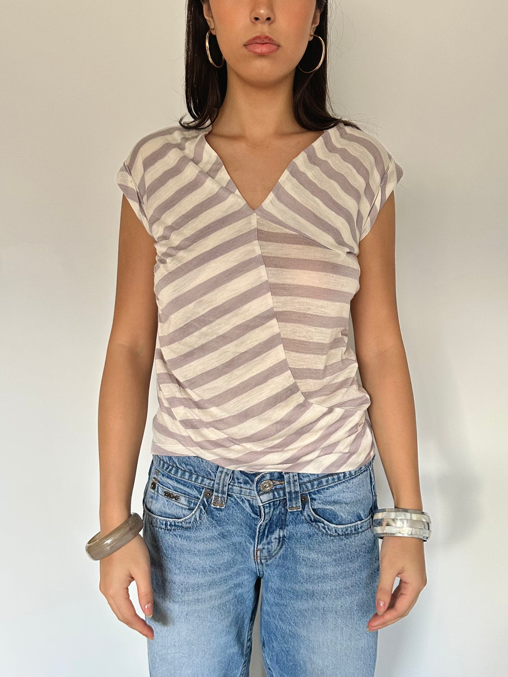 stripe knit top — size s/m
